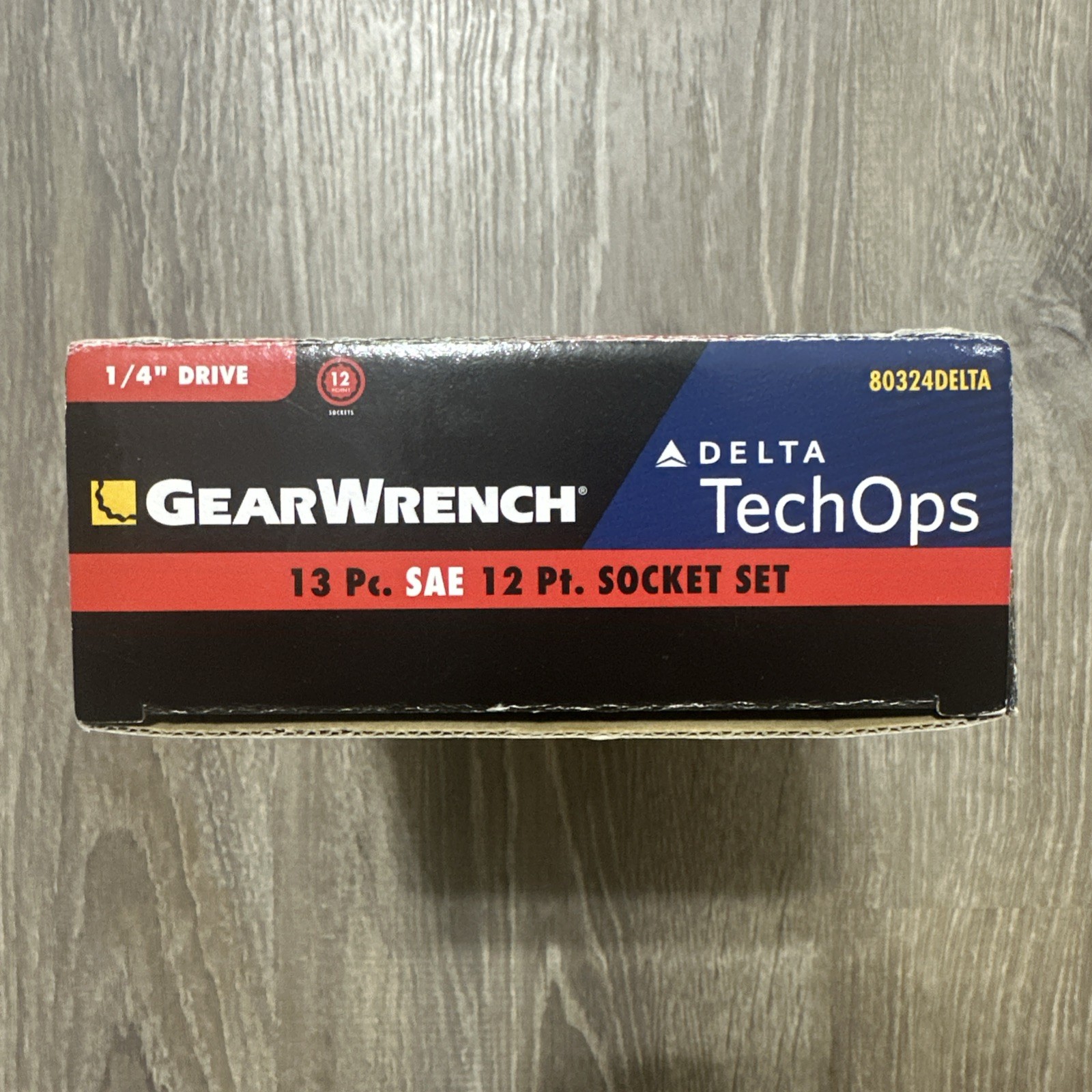 GearWrench 13 Pc SAE 12 Pt Socket Set Hard Case 80324DELTA Rare Delta AMT 2014