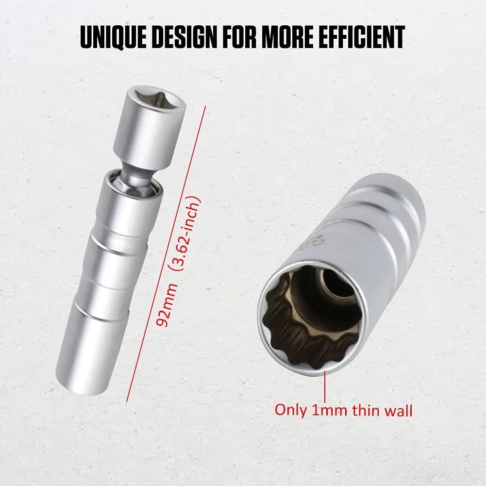 14mm Spark Plug Socket Magnetic Thin Wall 14 mm Spark Plug Socket Set, Enhanc…