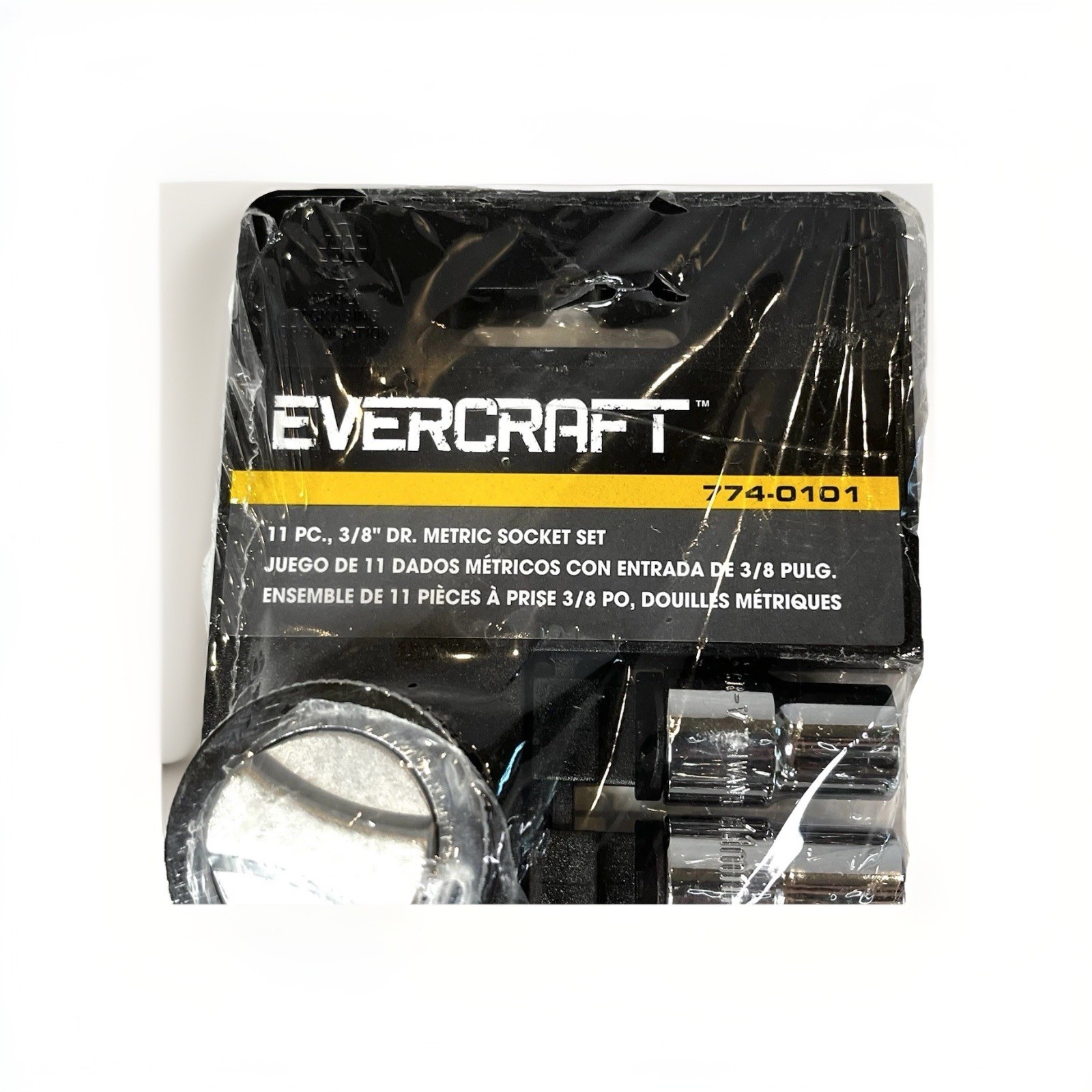 Evercraft 11 Pc 3/8” Drive Metric Socket Set Ratchet Wrench Chrome Tool Kit New
