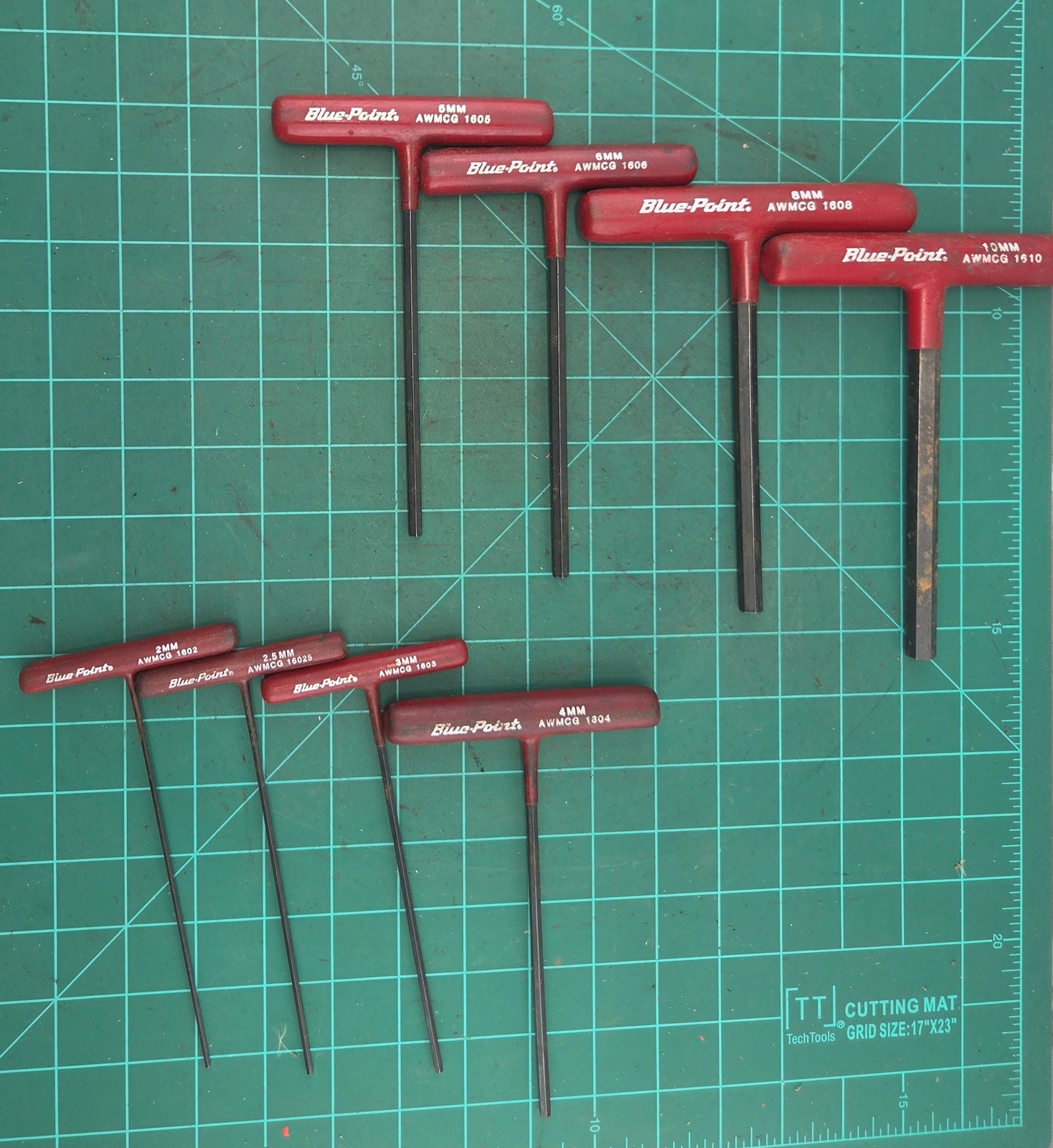 Blue Point AWMCG-1600 T-Handle Hex Allen Wrench Set Metric Keys 2mm-10mm 8 pcs