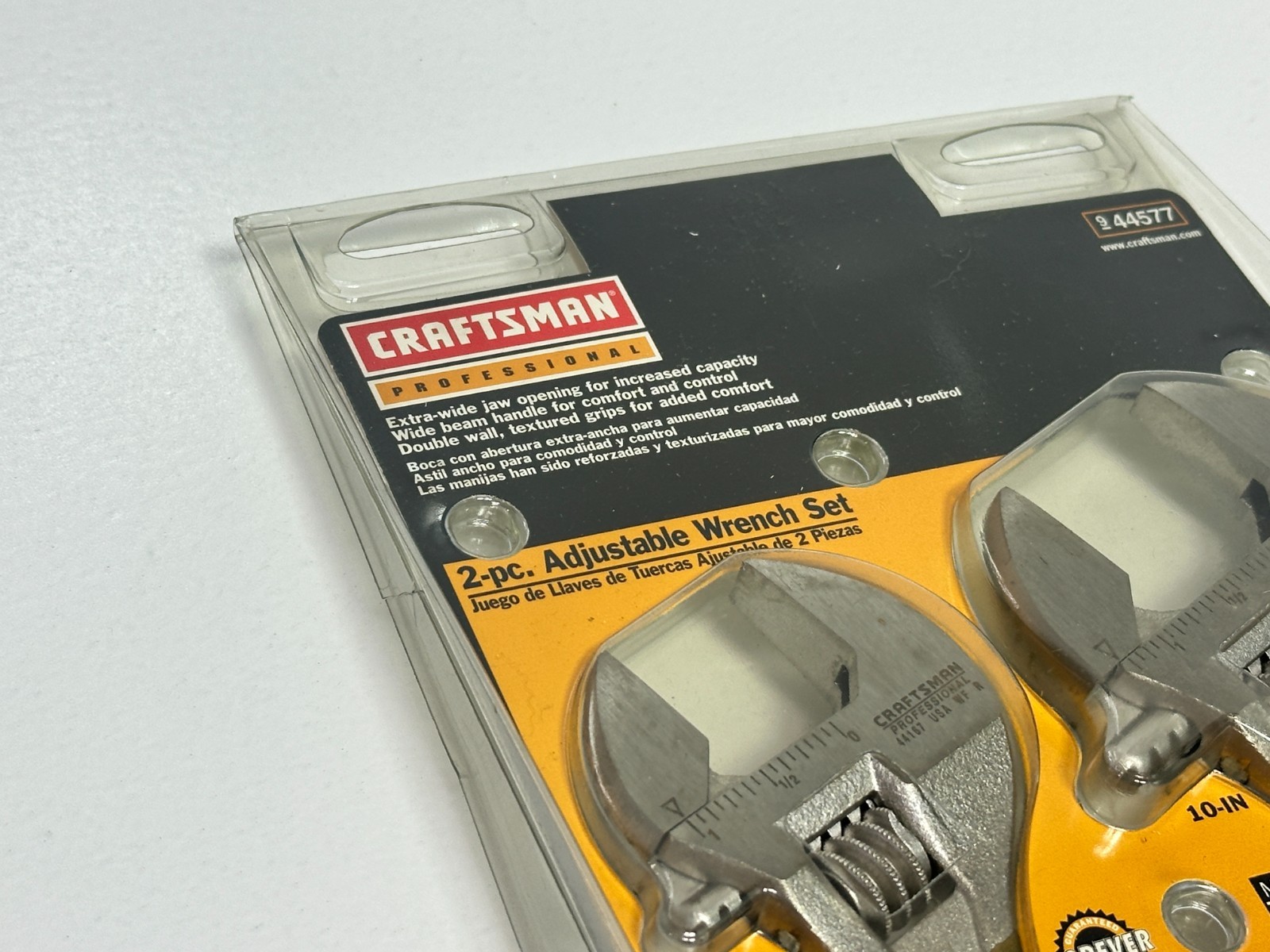 NOS Craftsman Professional USA 2pc Rare GOLD Adjustable Wrench Set, Model 44577