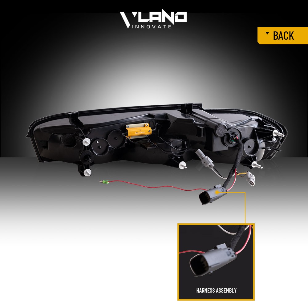 Pair VLAND FULL LED Tail Lights For Chevy Camaro 2016-2018 DRL Smoked Sequentail