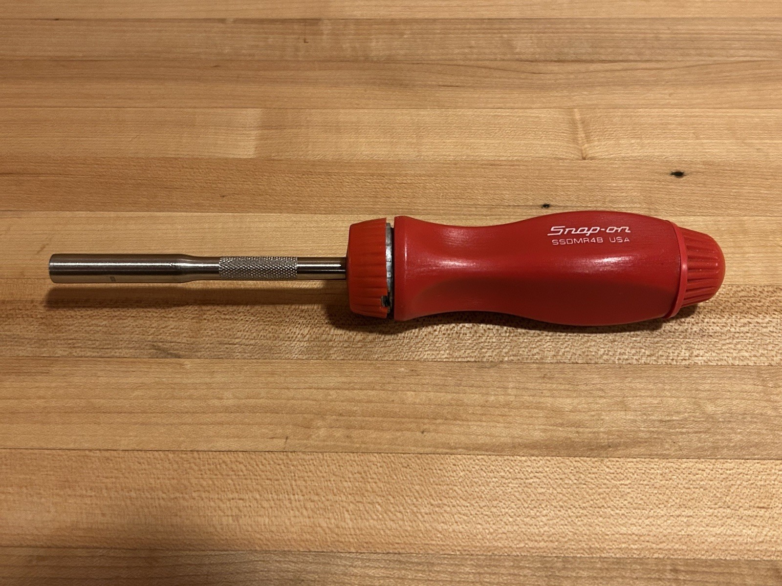 Snap-on Tools | 1990s SSDMR4BR Red Ratcheting Screwdriver + 4 Original Bits
