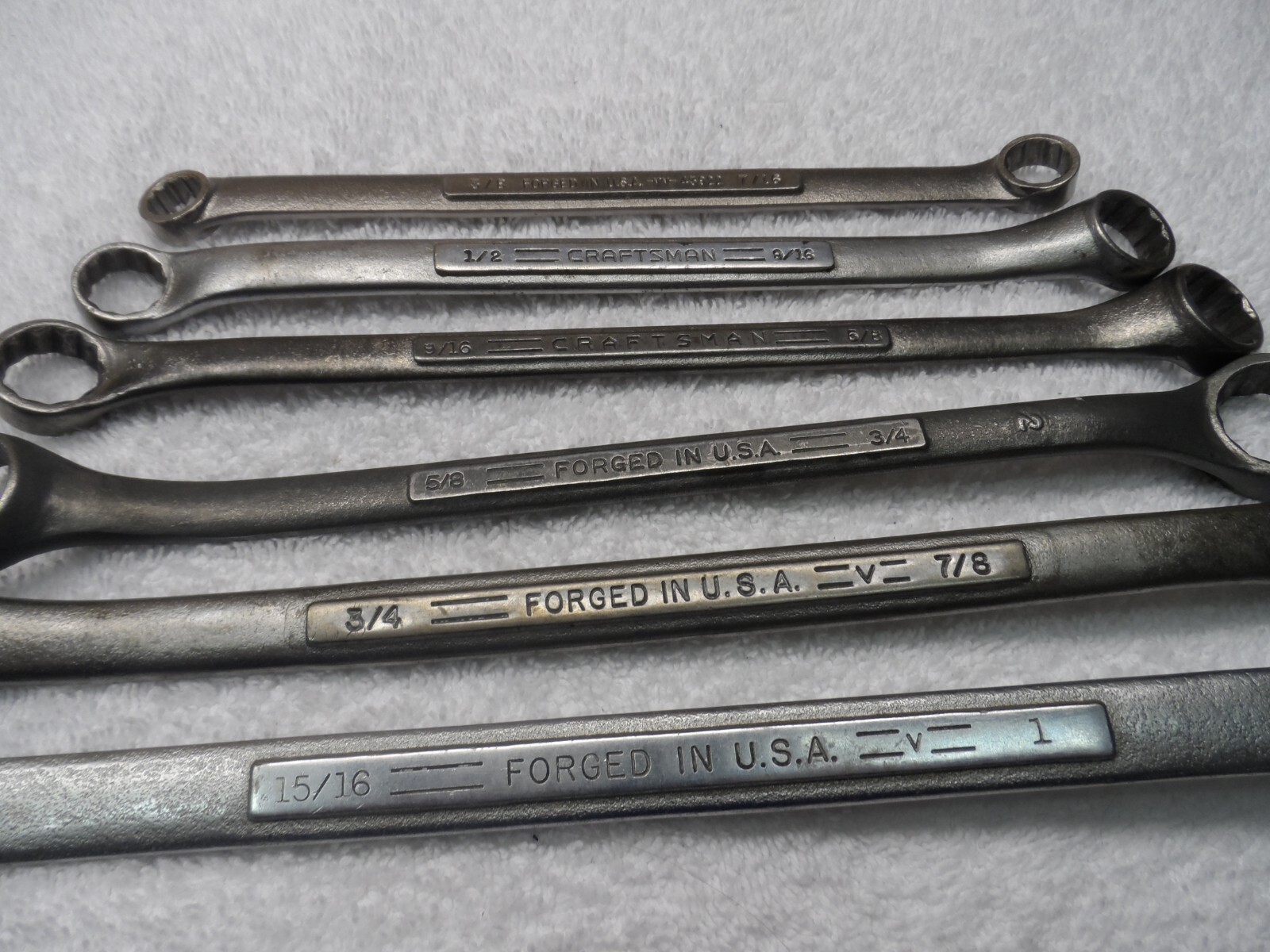 Craftsman SAE Box End Wrench Set, 12pt, USA (3/8″ – 1″), many =V=, 6 pcs