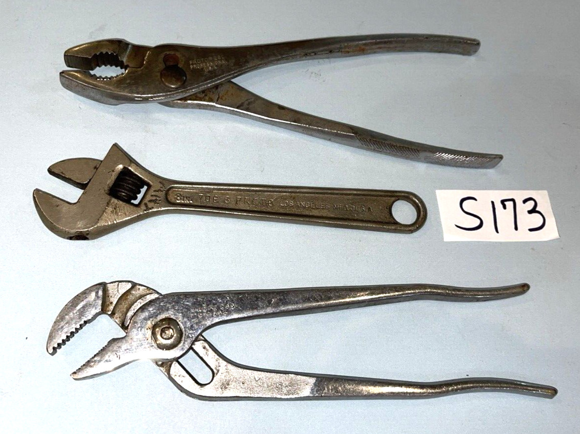 PROTO TOOLS 3 PIECE ALLIGATOR, SLIP JOINT PLIERS & CRESCENT STYLE WRENCH