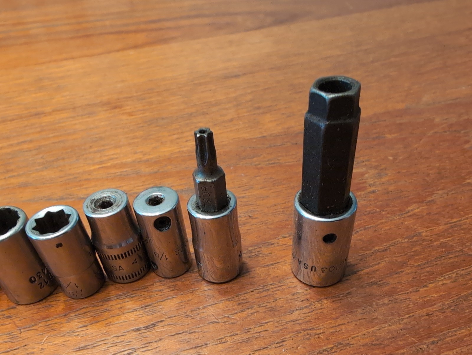 12x Snap On 1/4 Drive Socket Lot Shallow, Deep, Double Square, Hex Torx