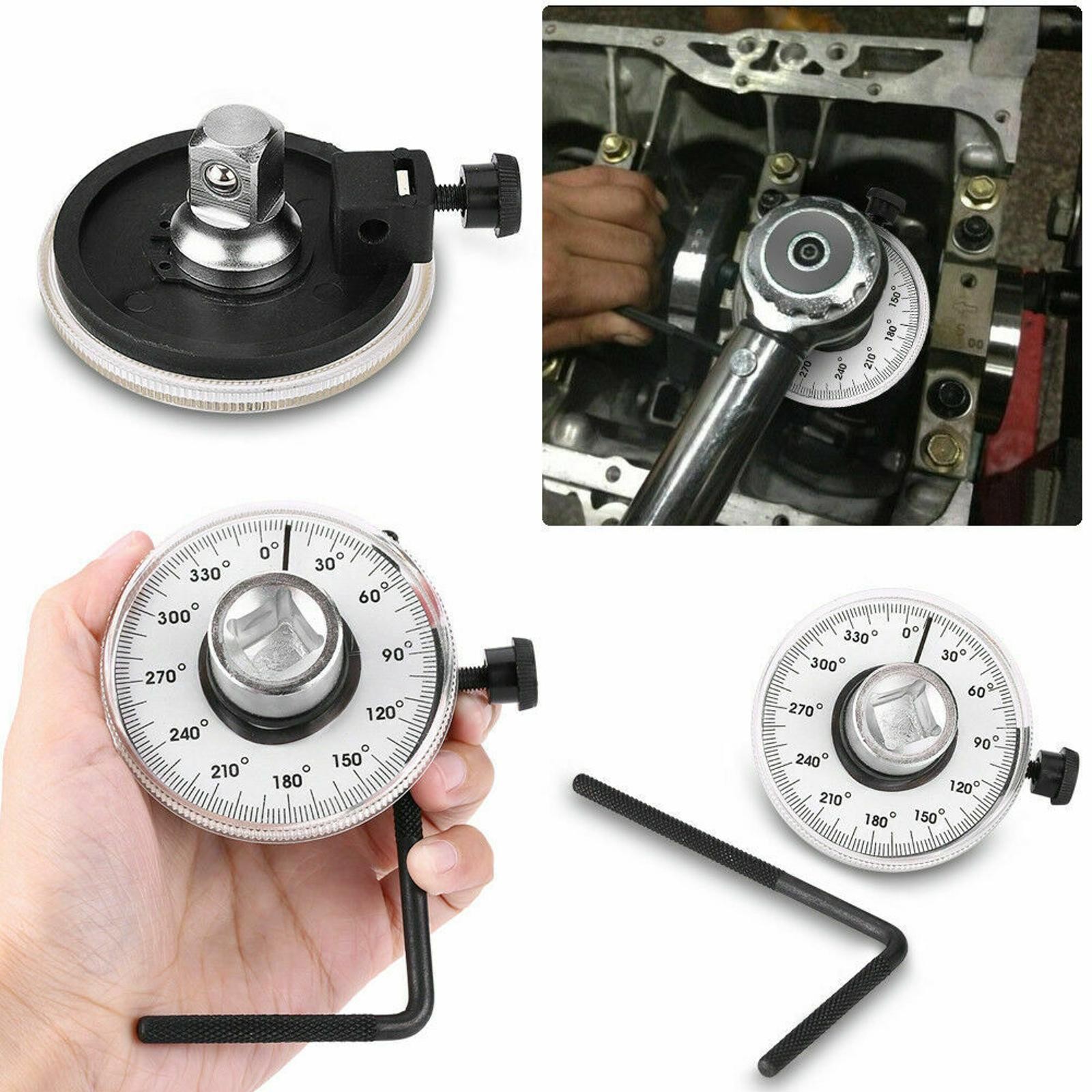 360° Rotation Angle Gauge Meter Drive Torque Wrench Measure Tool 1/2″ N + a