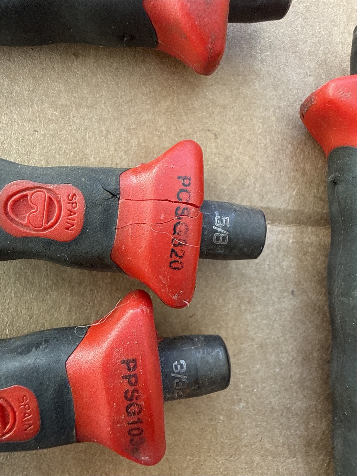 SNAP-ON 9PC Red SOFT GRIP PUNCH AND CHISEL SET #PPCSG710