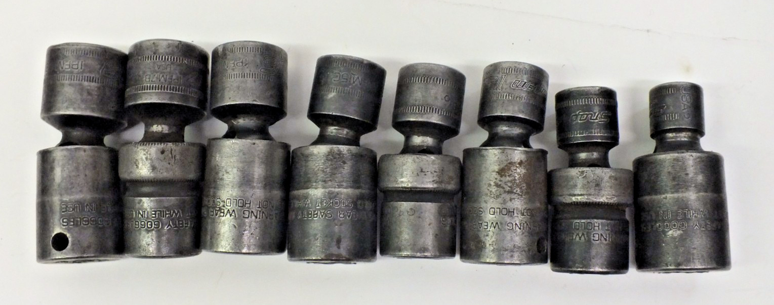 Snap-On 8pc 3/8″ Dr SHALLOW Impact Swivel Socket Set METRIC 6pt 10-18mm 207IPFM+
