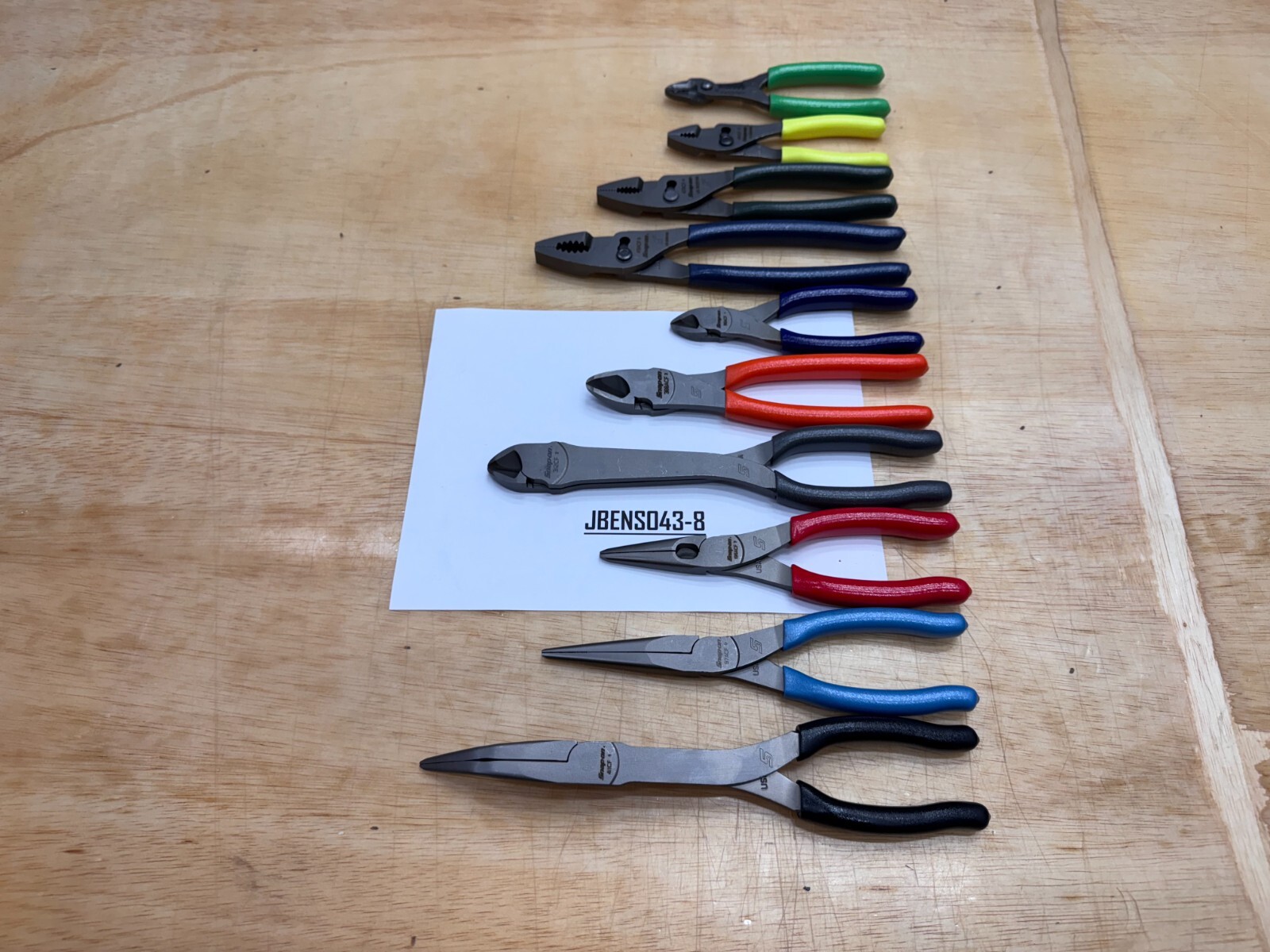 Snap-On Tools USA NEW 10pc MULTI-COLOR Soft Grip Assorted Plier Rack Set
