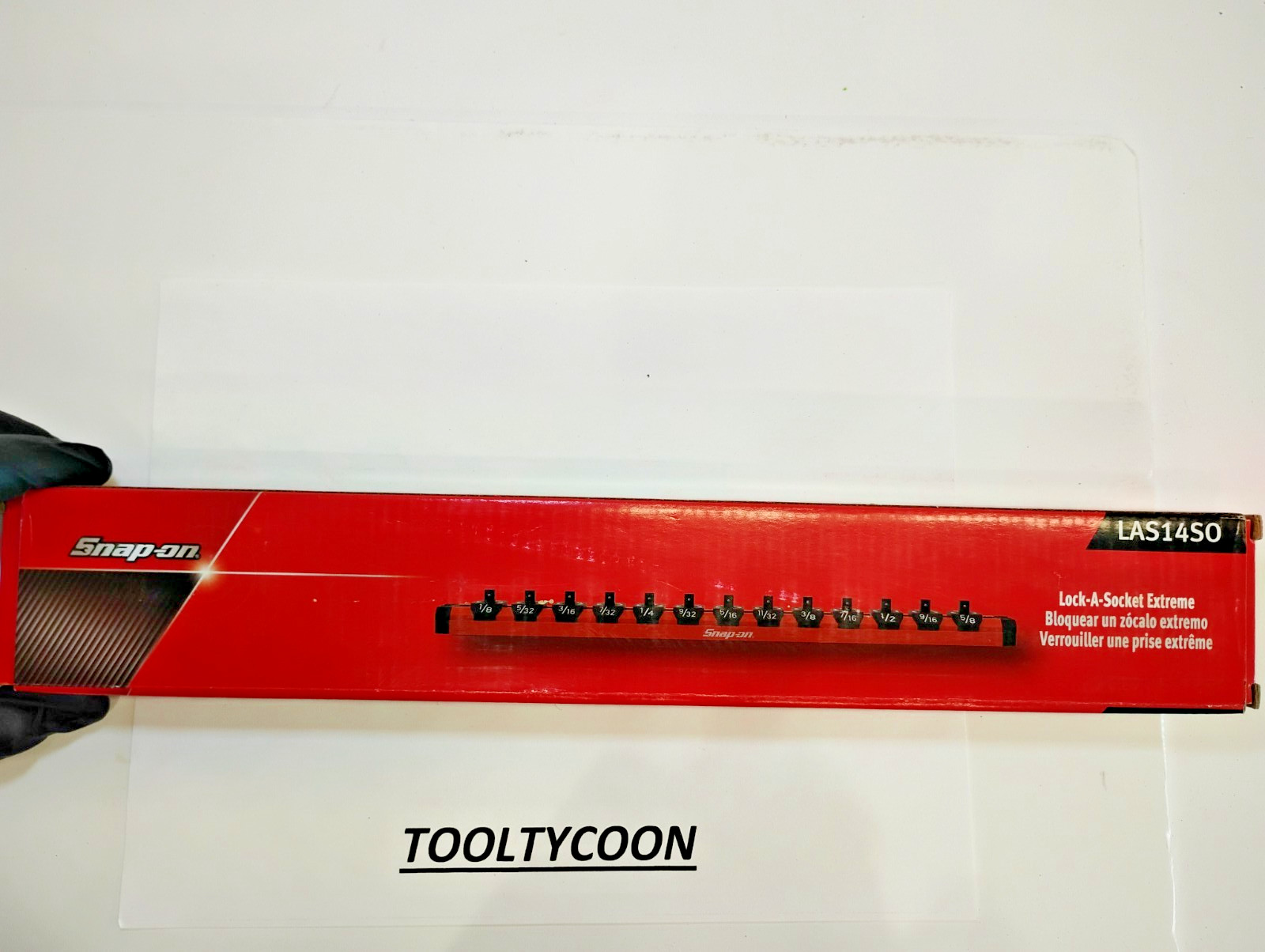 Snap-on Tools NEW ORANGE 1/4″ Drive SAE 14 Post Lock-A-Socket Rail LAS14S0
