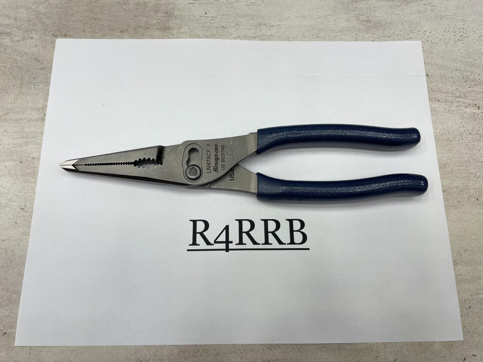 Snap-on Tools NEW POWER BLUE 9″ Soft Grip Long Nose Slip Joint Pliers LN47ACFMB