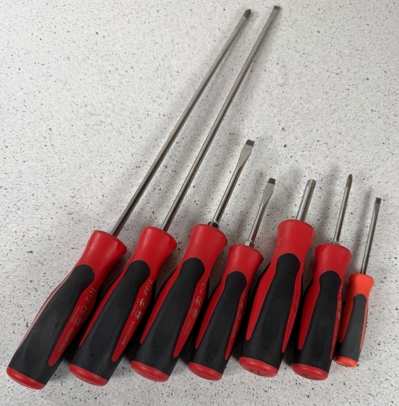 Snapon 7 Piece Screw Driver Set SDJ4120B,SGDP122B,SGD4B,SGD2B,SGT4B,SGDP311RB