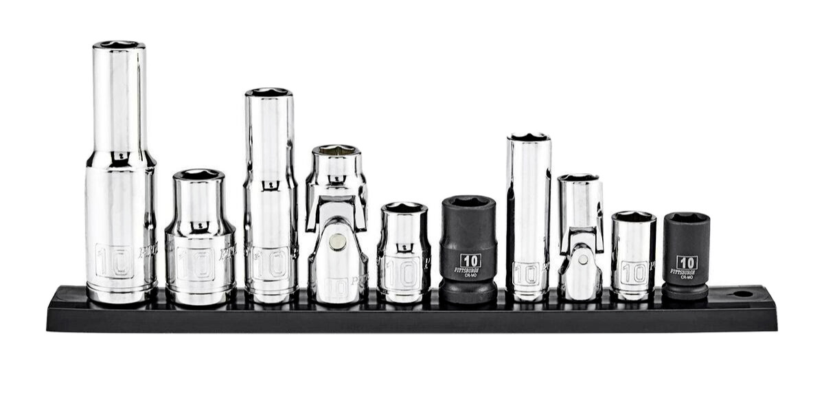 10mm Metric Essential Variety Socket Set, 10 Piece 1/4 in., 3/8 in., and 1/2 in
