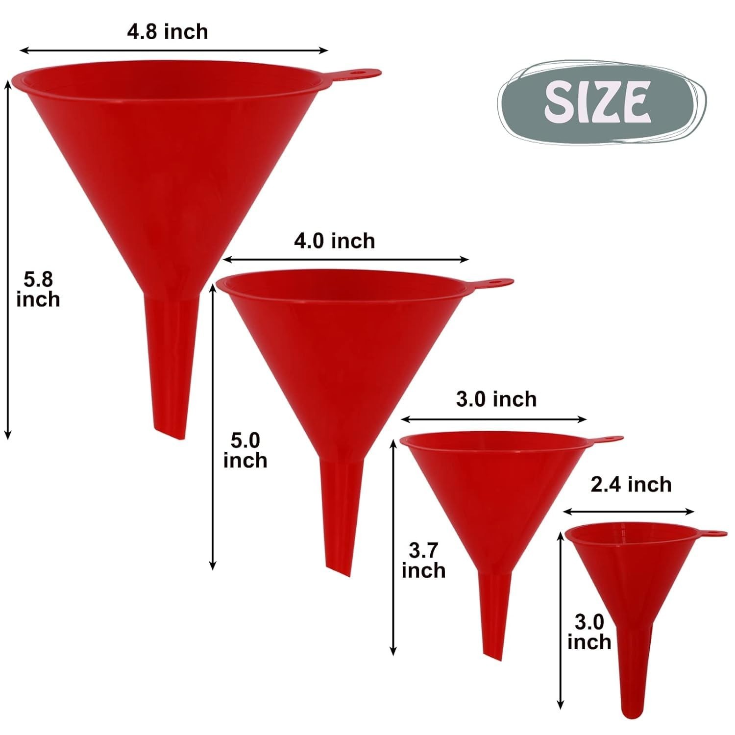 5PC Automotive Oil Funnel Set Flexible Fuel Transfer Funnel With Hose Gas Tool