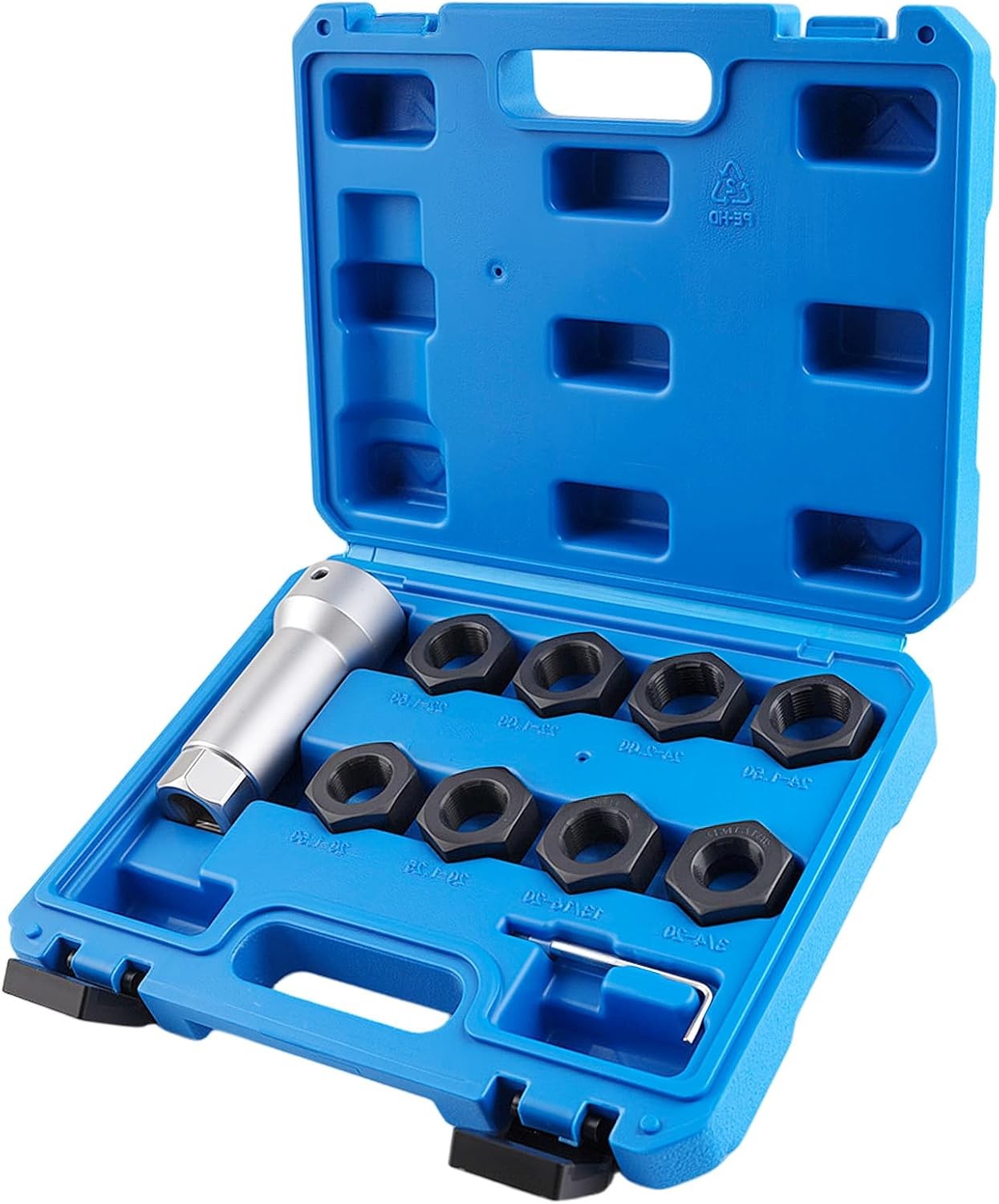10pc Axle Spindle Threading Set Axle Thread Repair Kit with 8 Dies 1-1/16″ Ex…