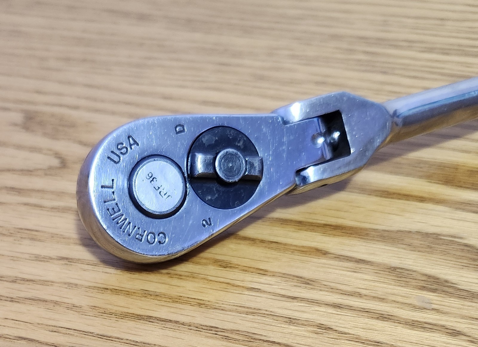 Cornwell Flex Head Offset Chrome Handle 3/8″ Drive Ratchet 12″ USA