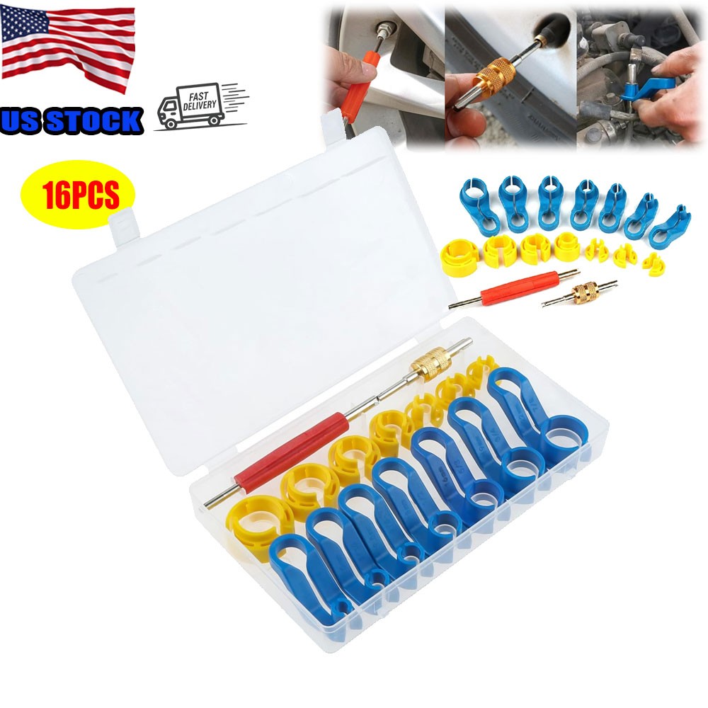 16Pcs AC Fuel Line Disconnect Removal Tool Set With Storage Box For Most Vehicle