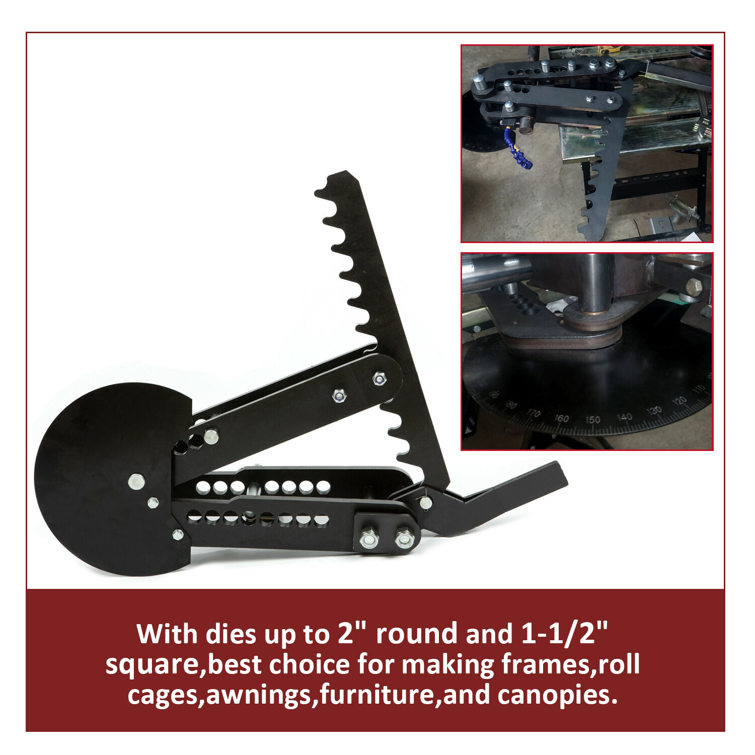 Steel Ratcheting Manual Pipe and Tube Bender -Bends up to 2″ diameter tubing