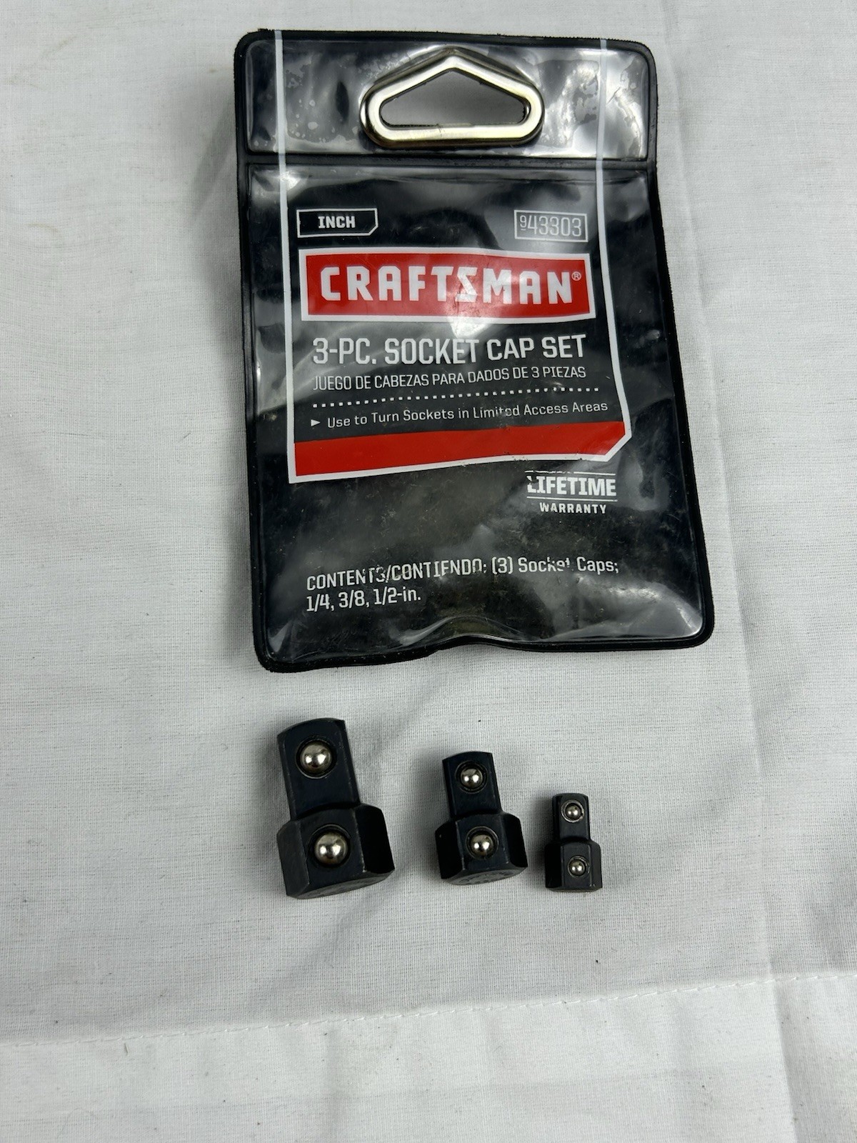 Sears Craftsman China Nice 3pc Socket Cap Set 43303 1/2 3/8 1/4”