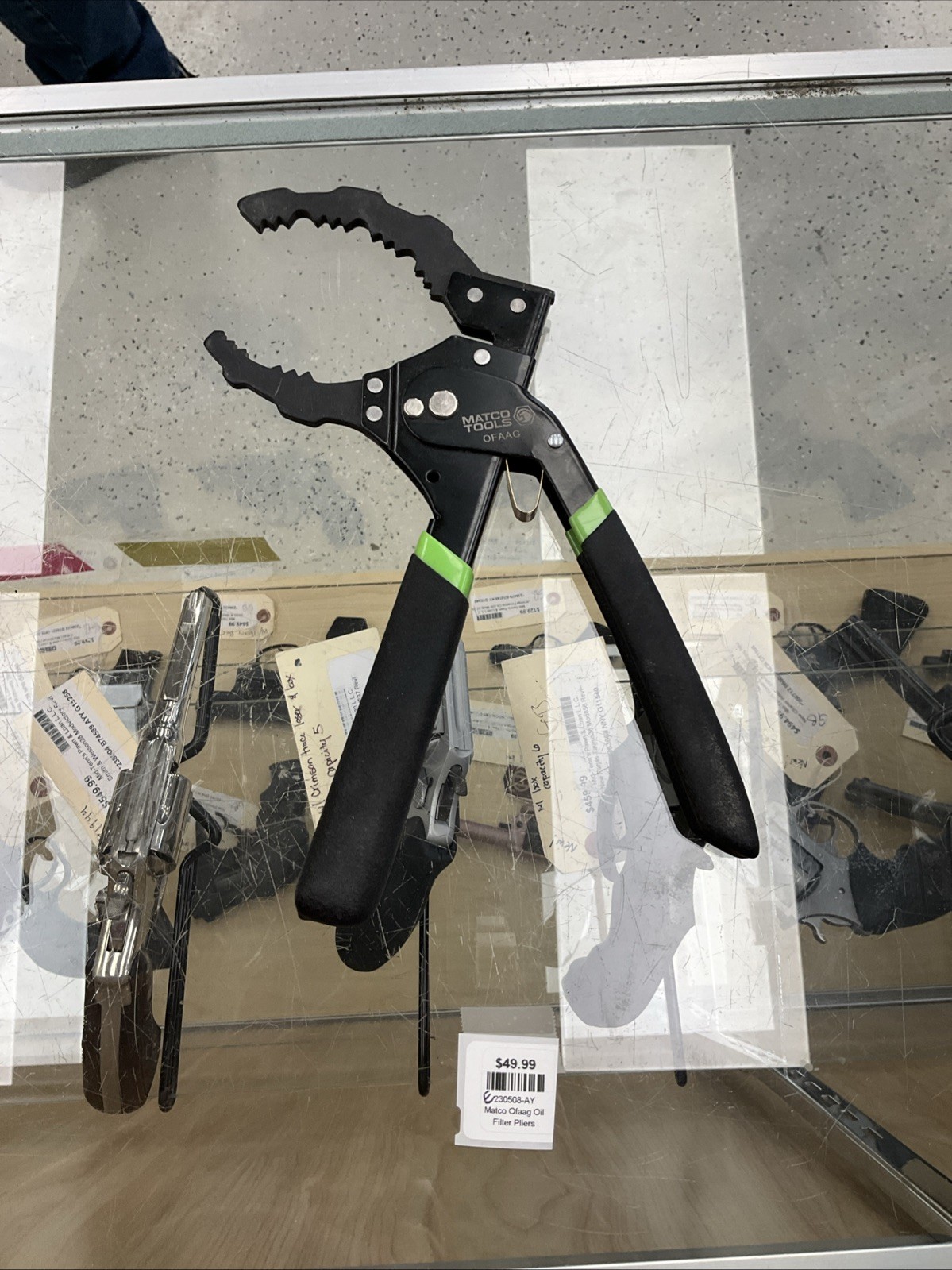 Matco Tools AUTO-ADJUSTABLE OIL FILTER PLIERS – Green OFAAG 230508