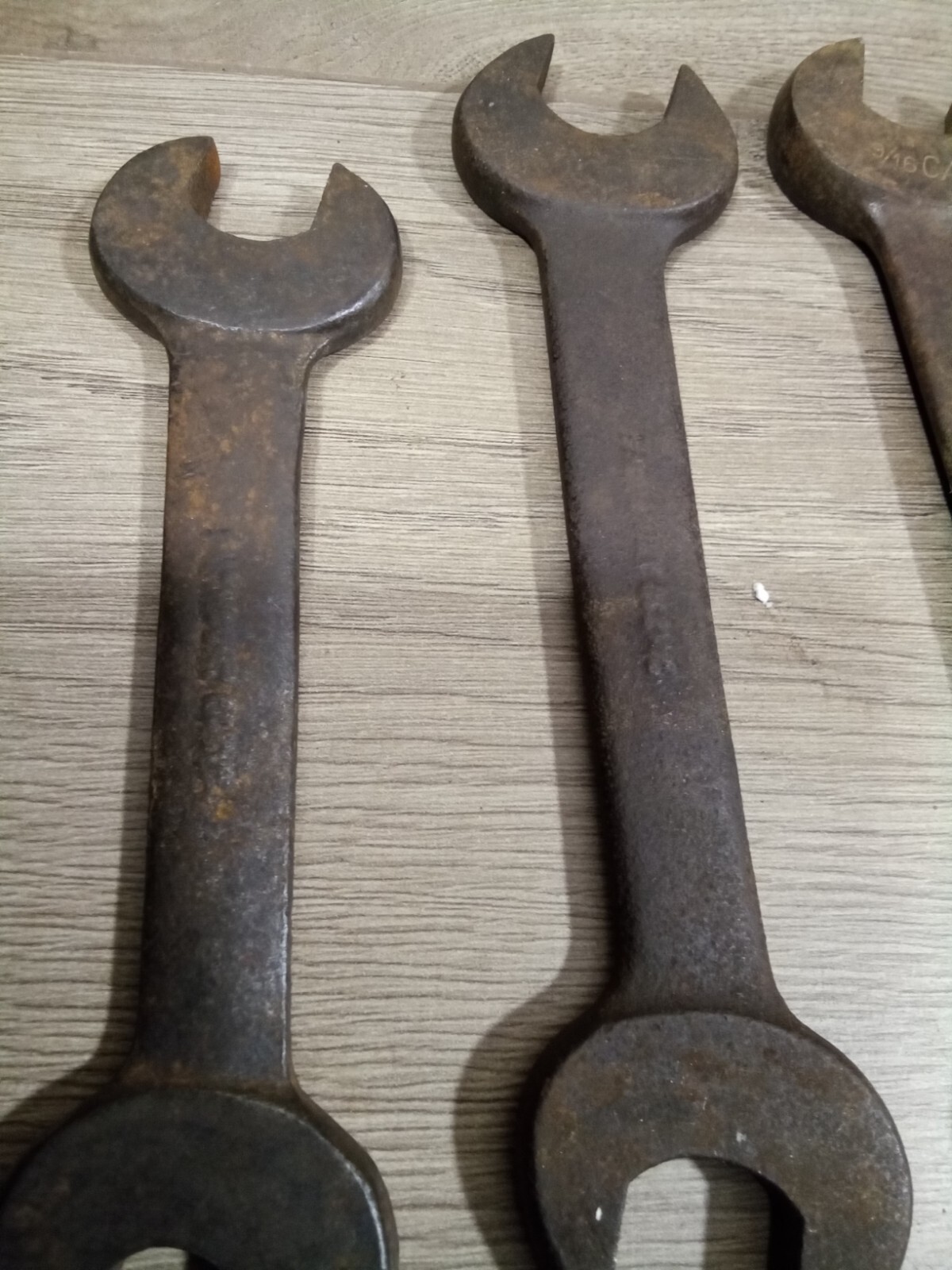 7 LARGE VINTAGE DOUBLE OPEN ENDED SPANNER WRENCHES BILLINGS, FAIRMOUNT, OTHERS