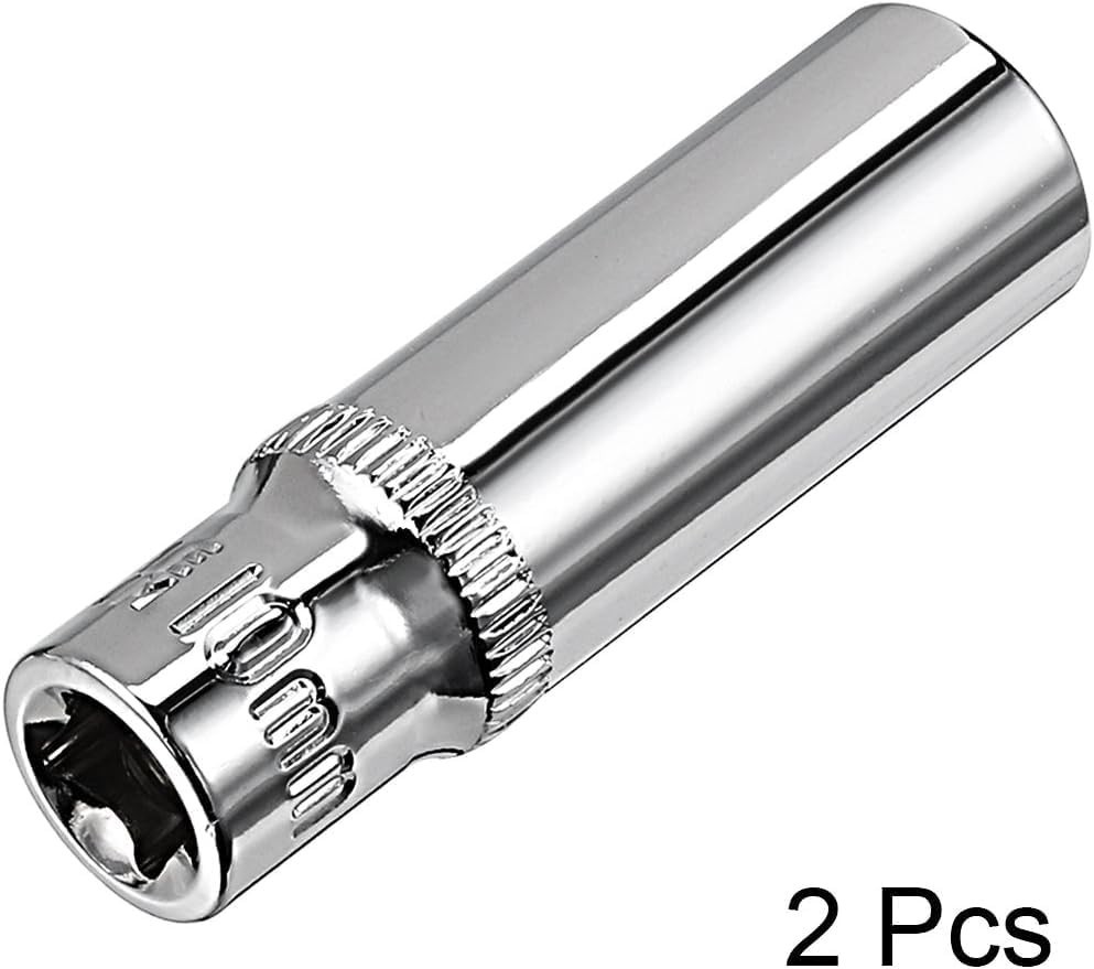 4 Pcs 1/4″ Drive 10mm 6-Point Deep Socket DIY Repair Tools Metric Cr-V