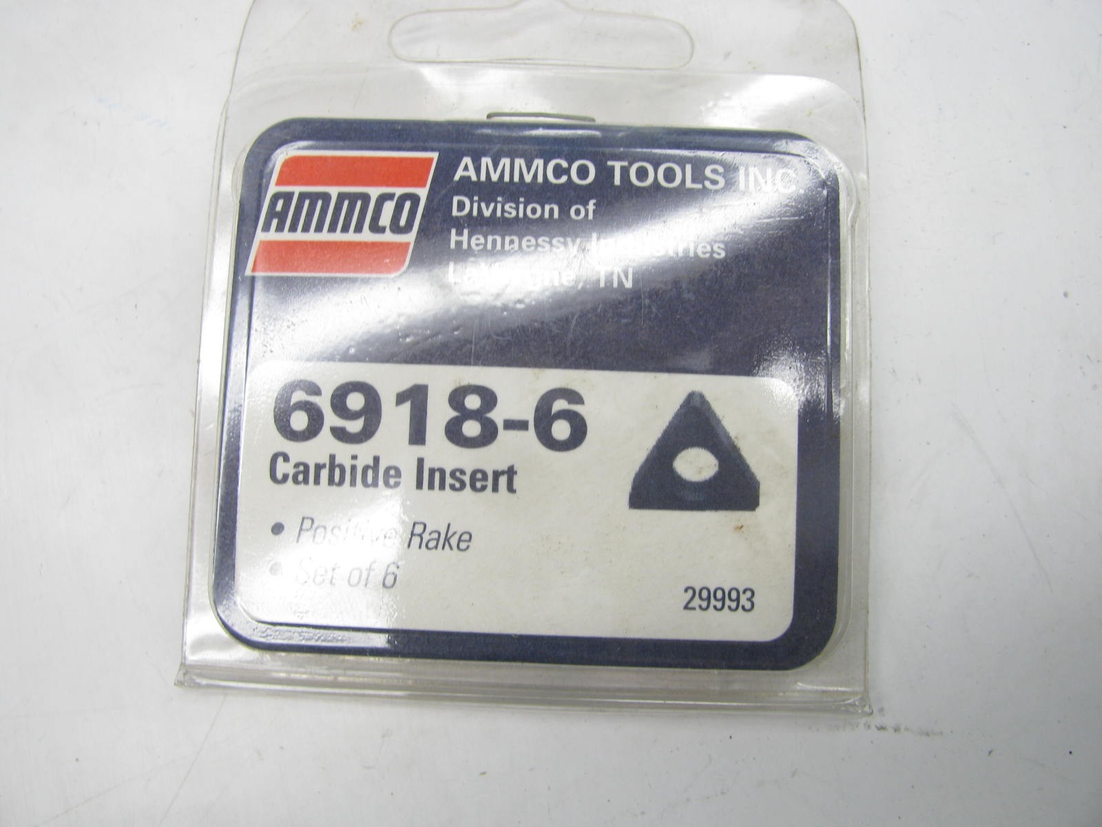 Pack Of 6 – Positive Rake Carbide Inserts .017″ Radius For AMMCO Lathes