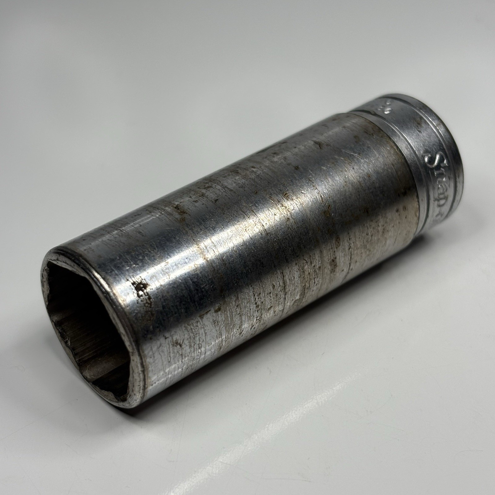 Snap On Tools SFS241 3/8 Dr 6Pt SAE 3/4 Flank Dr Deep Chrome Socket USA VTG