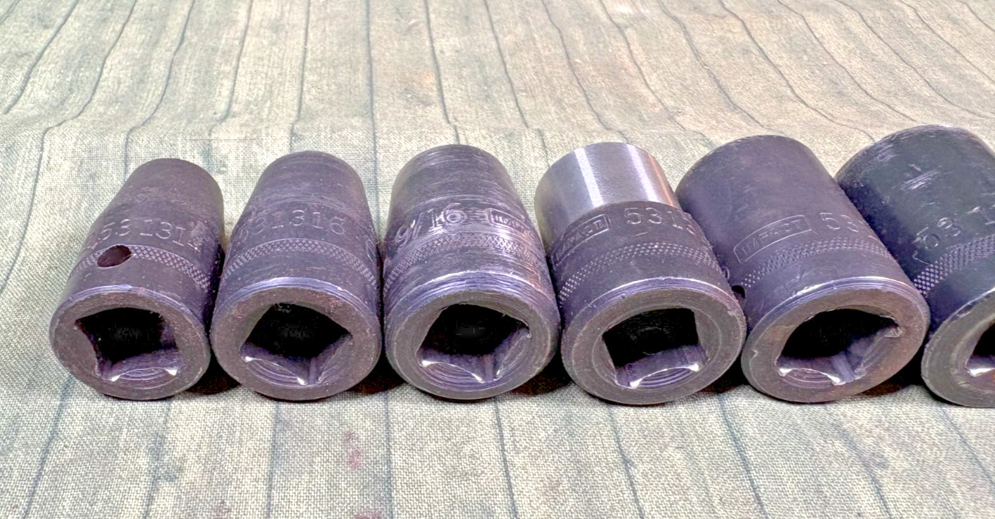 Easco (10) Pc. 6 Pt. 1/2″ Drive SAE Impact Socket Set w/ Tray – Made in U.S.A.