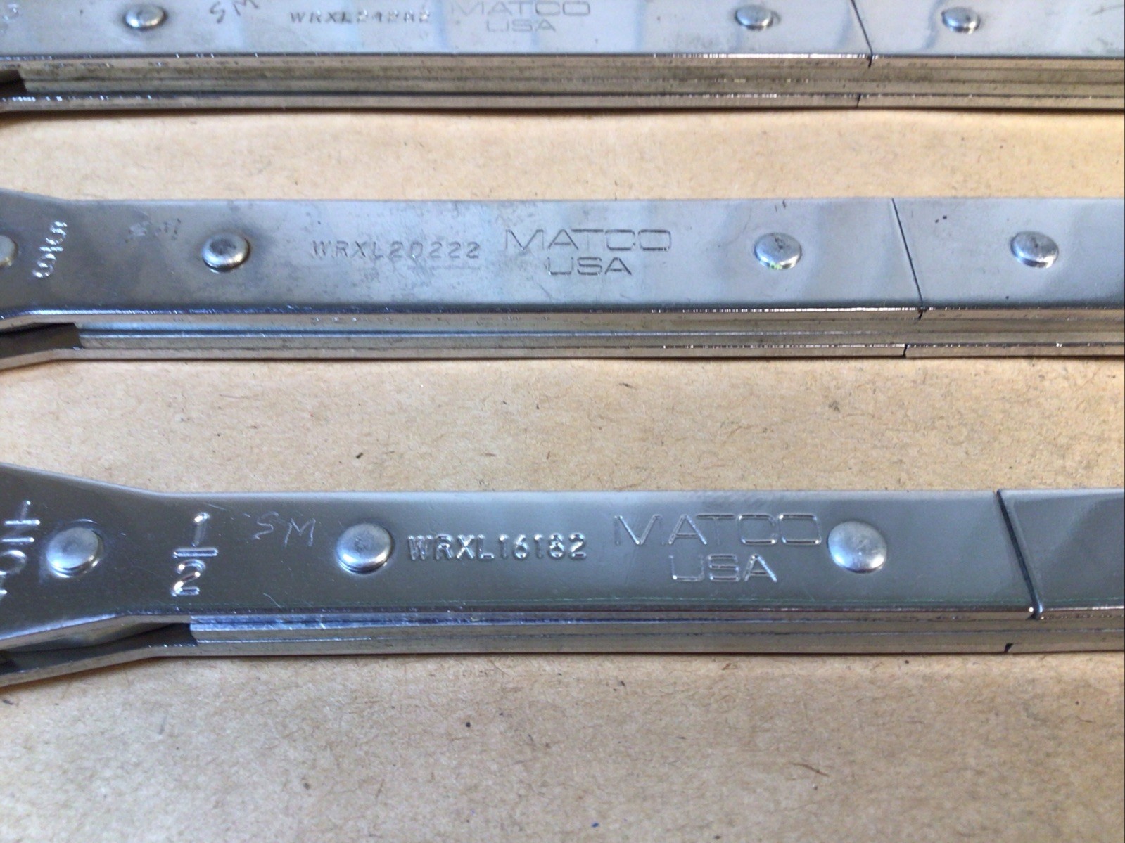 Matco 3/8” To 15/16” 12 Point Box Ratchet Wrench Set WRXL12142 To WRXL26302