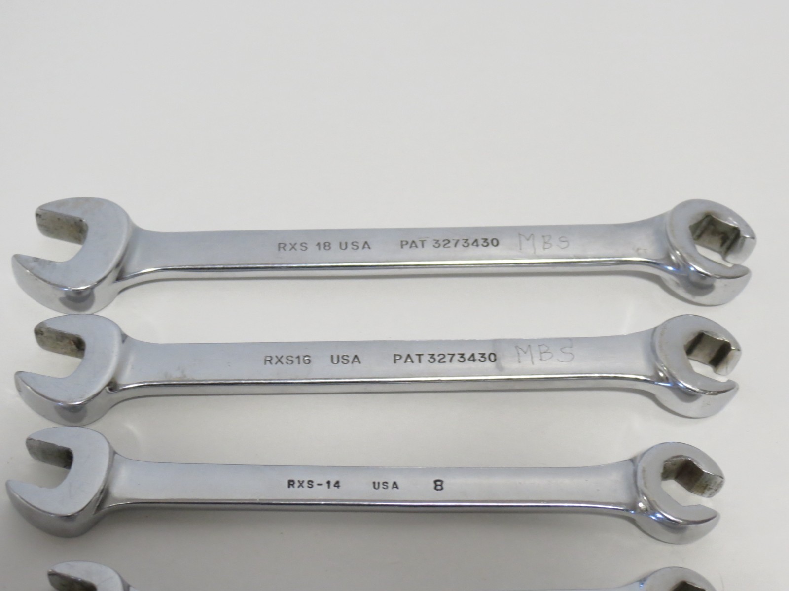 Snap-On Open End Set of Flare Nut Wrenches 5 Pieces RXS Series SAE 5/16 – 9/16