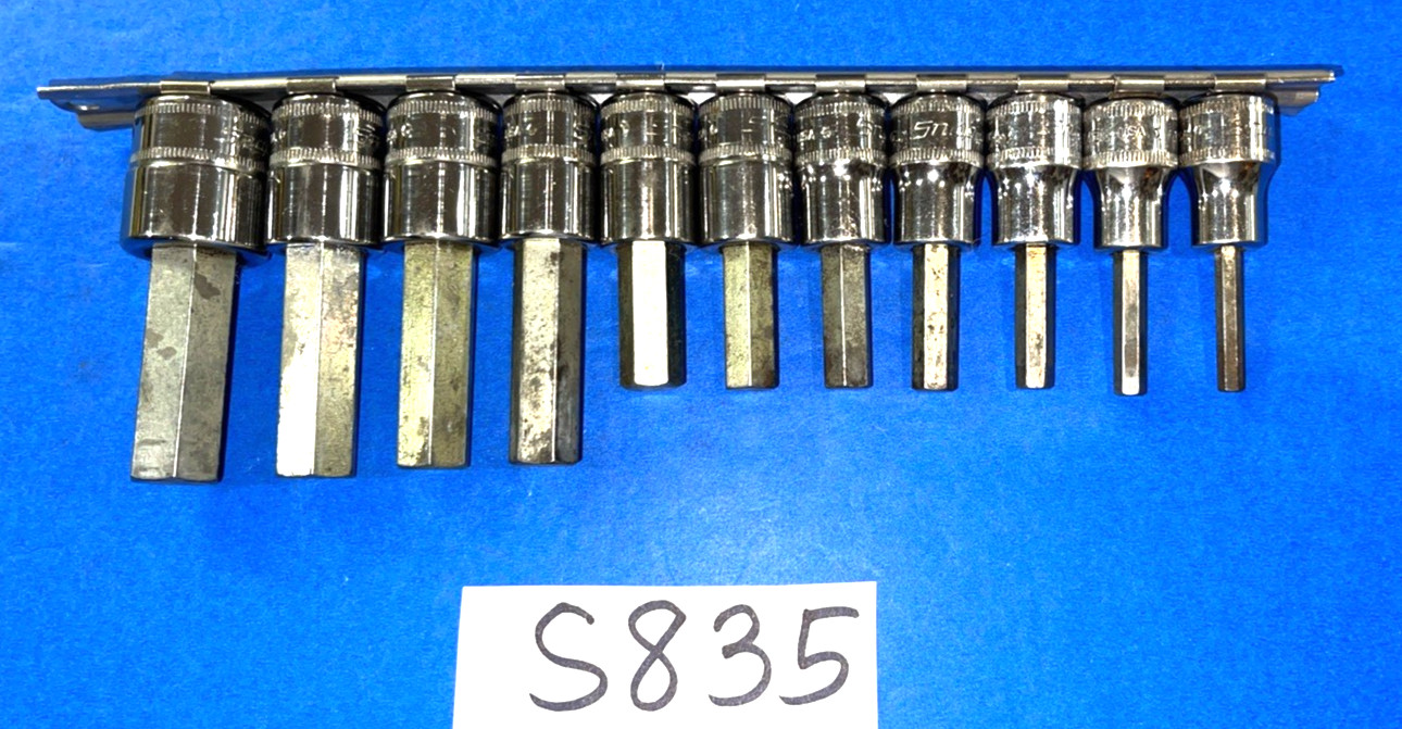 SNAP-ON TOOLS 11 PIECE 3/8 DRIVE METRIC HEX BIT SOCKET DRIVER SET 4MM TO 14MM