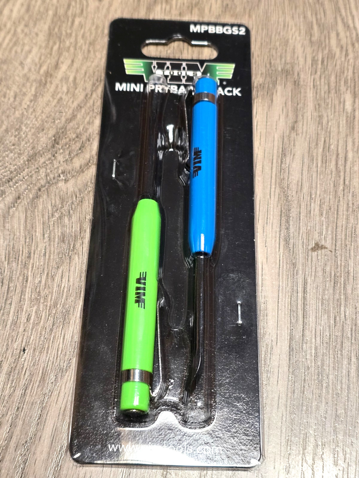VIM Tools 2pc Straight & Angle Tip Mini Pocket Pry Bar Set w/Magnets #MPBBGS2