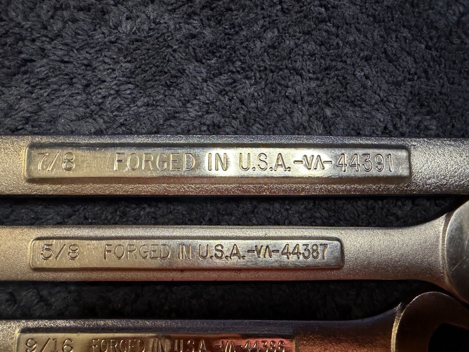 4 – Vintage Craftsman 6-Point VA SAE Combination Wrenches 7/8 5/8 9/16 7/16