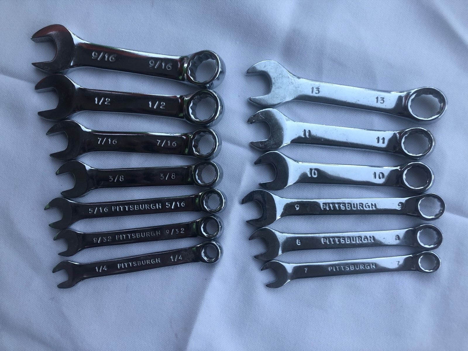 CR-V Pittsburgh alloy steel mix different sizes combination wrench tools 12 poin