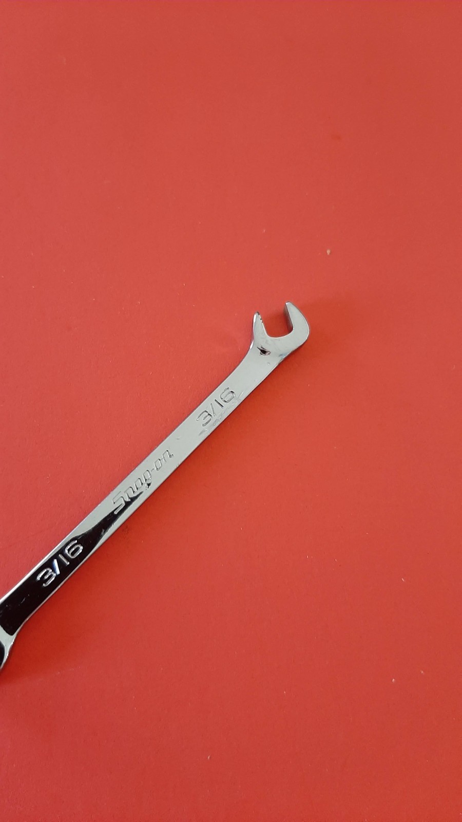 Snap-on Tools 3/16″ 15°/60° Offset Open-End Ignition Wrench DS1212A ENGRAVED