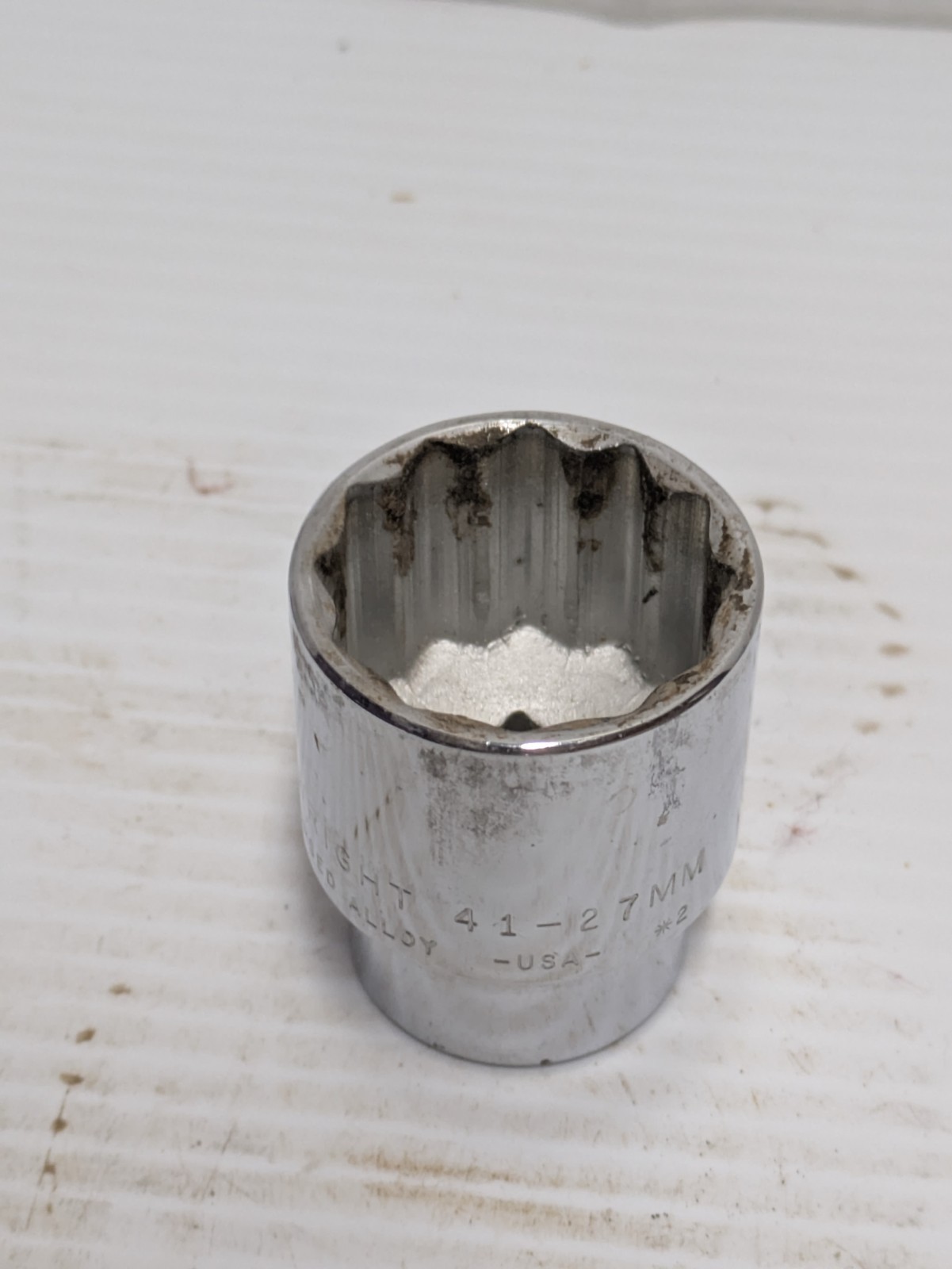 Wright Tool 41-27mm 1/2 Inch Drive 27mm 12 Pt Chrome Metric Socket