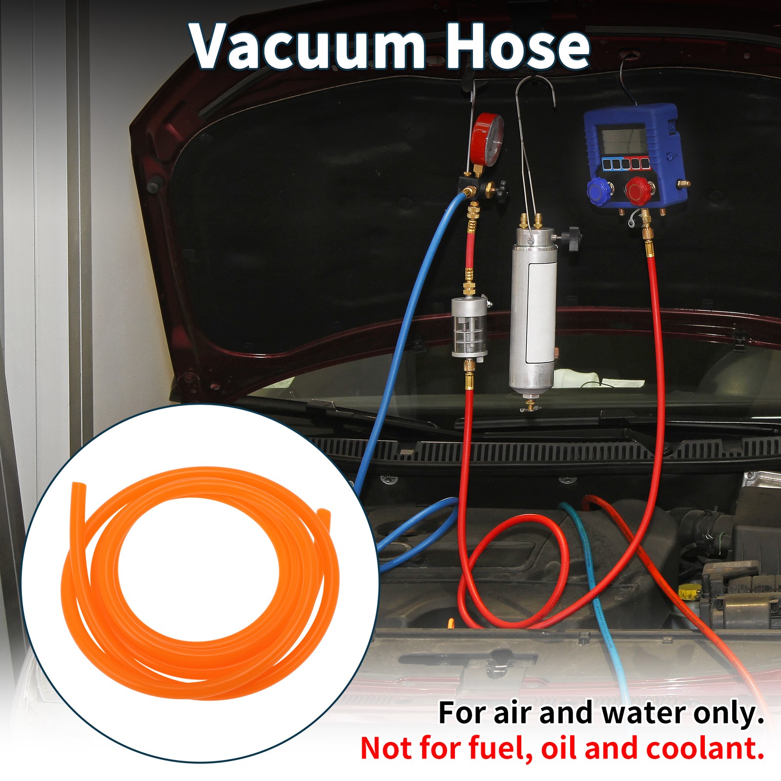 Suction hose orange 79FT 15/32″ 4mm ID 3mm thickness