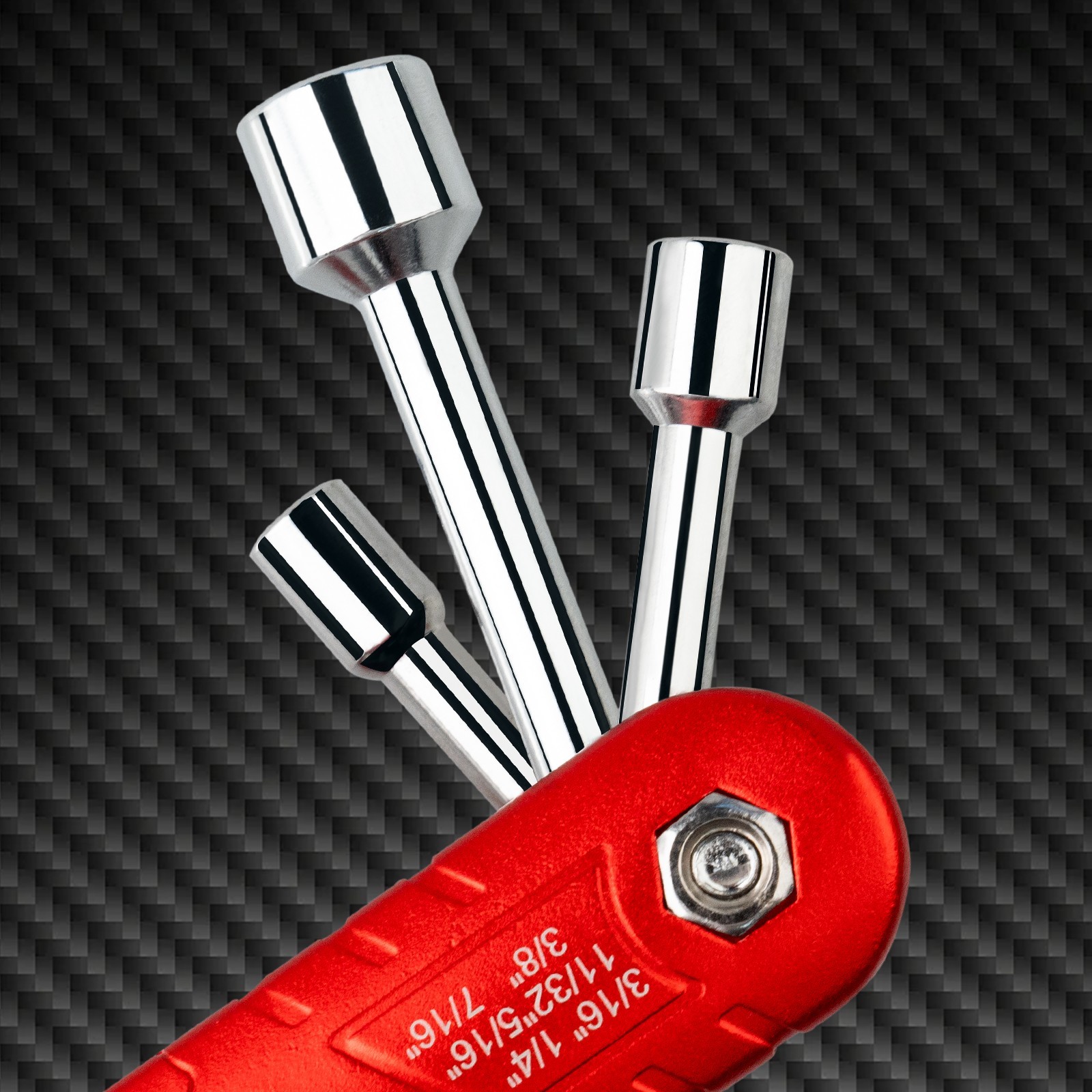 6 in 1 Folding Nut Driver Set Imperial Hex Nut Driver Set Folding Socket Wrench