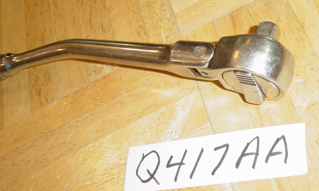 STANLEY TOOLS VINTAGE 3/8 DR. 10-1/2 INCH LONG FLEX BENT-HANDLE RATCHET 86-201S