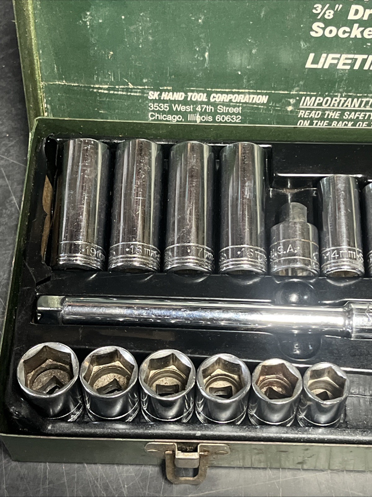 SK Professional Tools 39pc Socket Set 3/8” Drive No. 94539 SAE & MM Incomplete