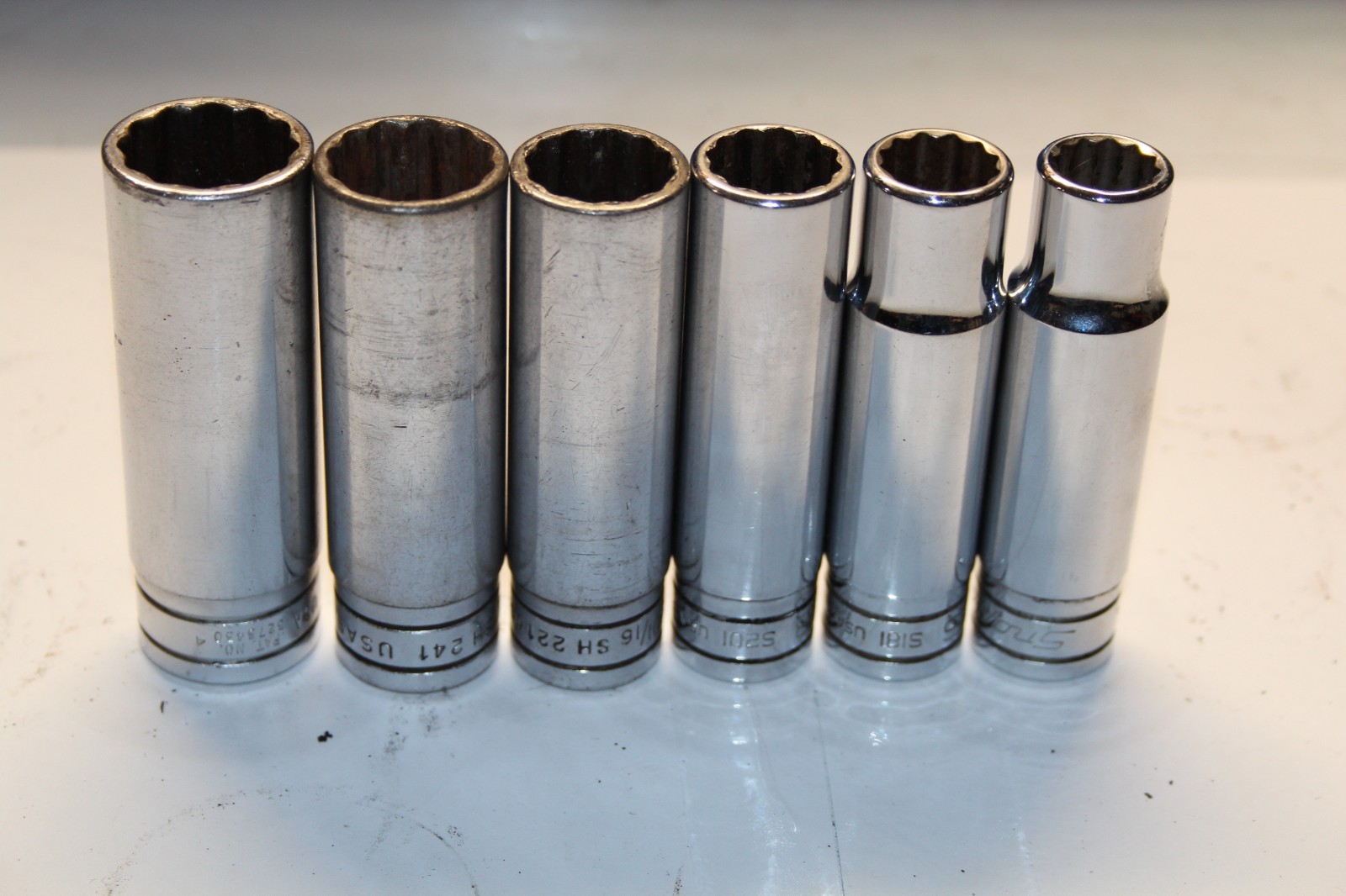 SNAP-ON TOOLS 1/2″ Drive 12-Point SAE Deep Chrome Socket SET 6pcs USA