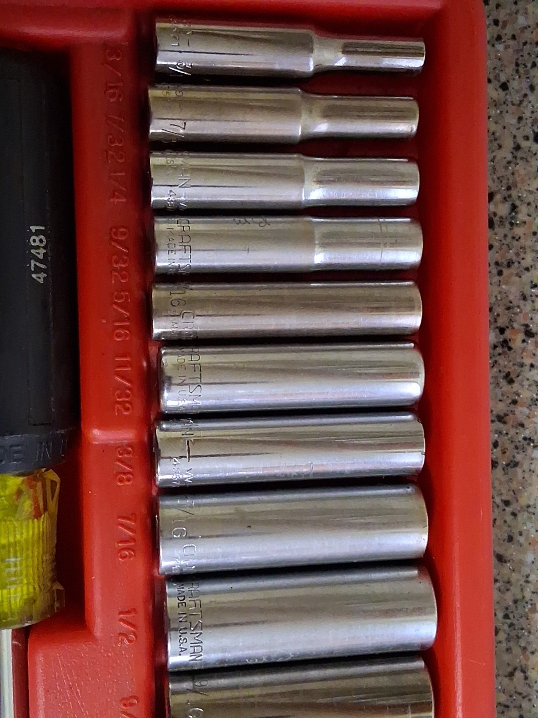 Craftsman Mechanics Socket Wrench Set Drawer Metric & SAE G, V, EE 1/4″ Dr