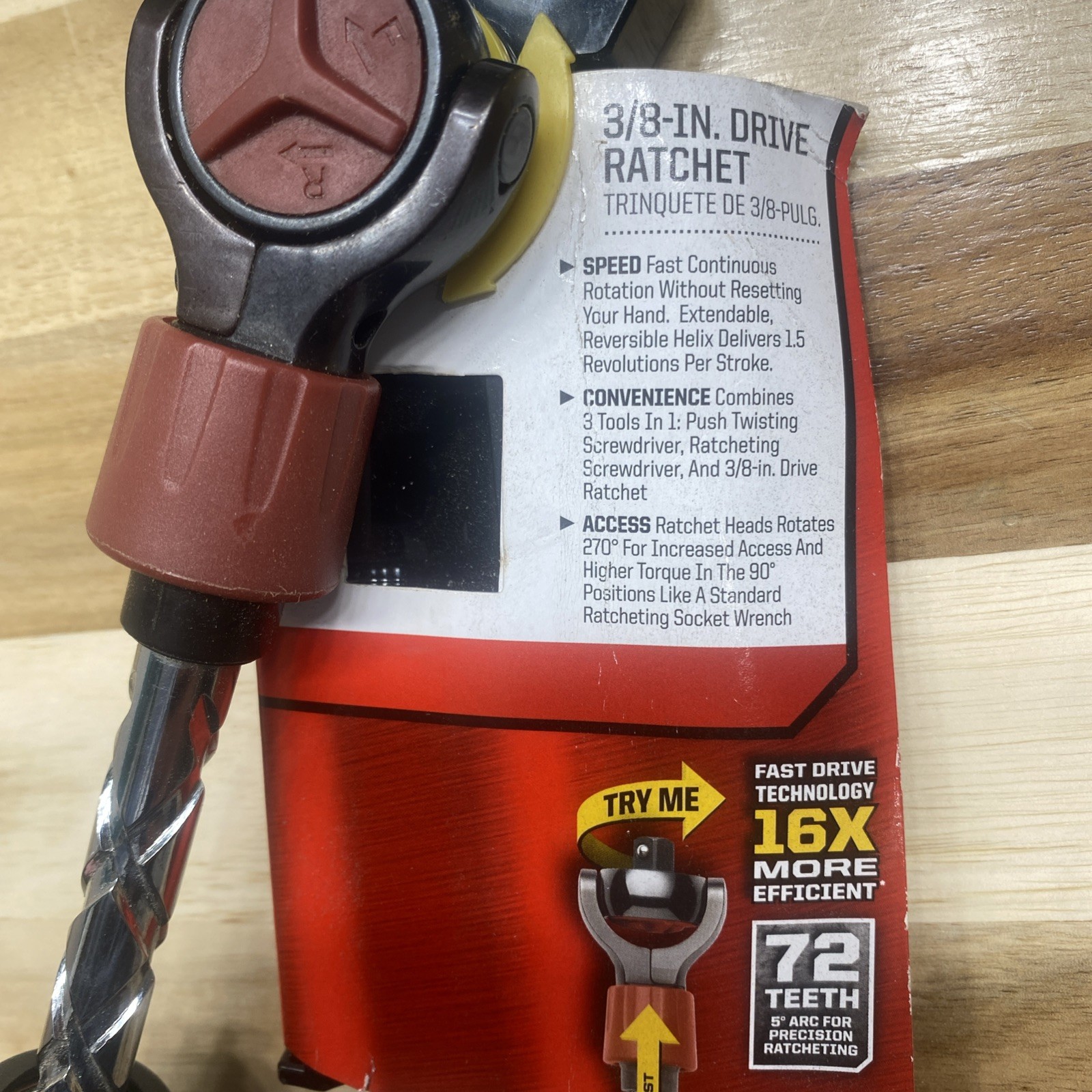 Craftsman Mach Series 3/8” Drive 72-Tooth Flex Head Extendable Ratchet 944578