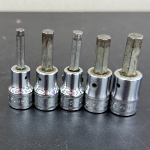 Snap-On 5pc Metric Hex Bit Socket Set FAM5A, FAM6A, FAM7, FAM8A & FAM9