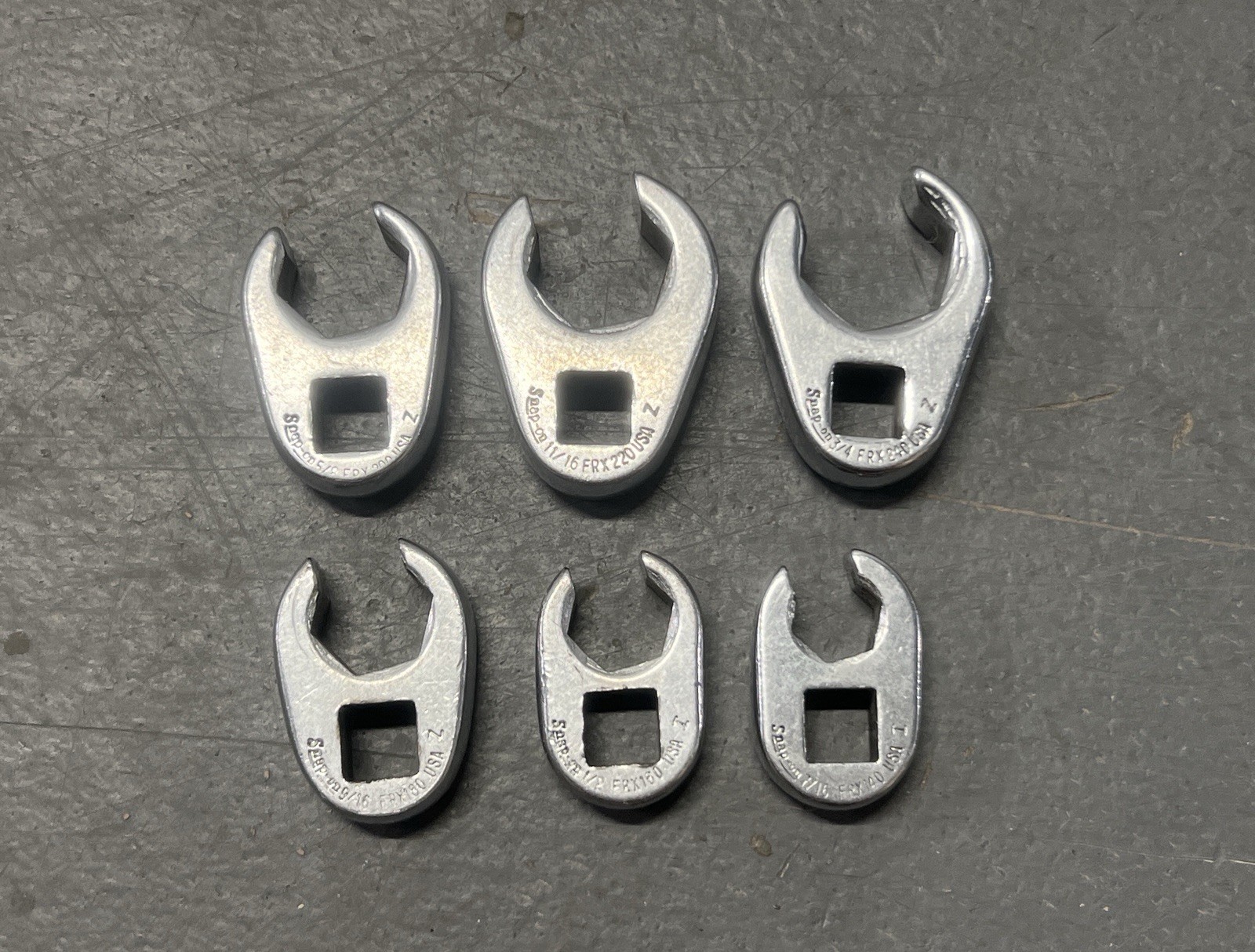 6 Piece SNAP ON Tools SAE 3/8″ Drive Crowsfoot Wrench Set FRX140-FRX240