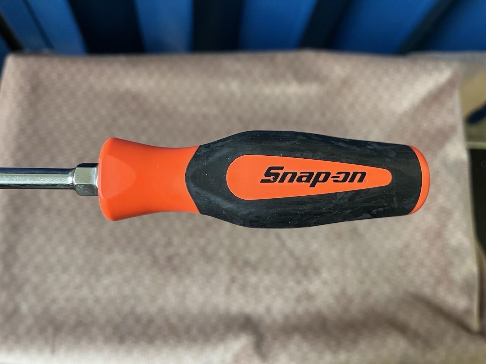 Snap On Flat Sided Screwdriver New Full Size 5/16” Bright Orange Soft Grip