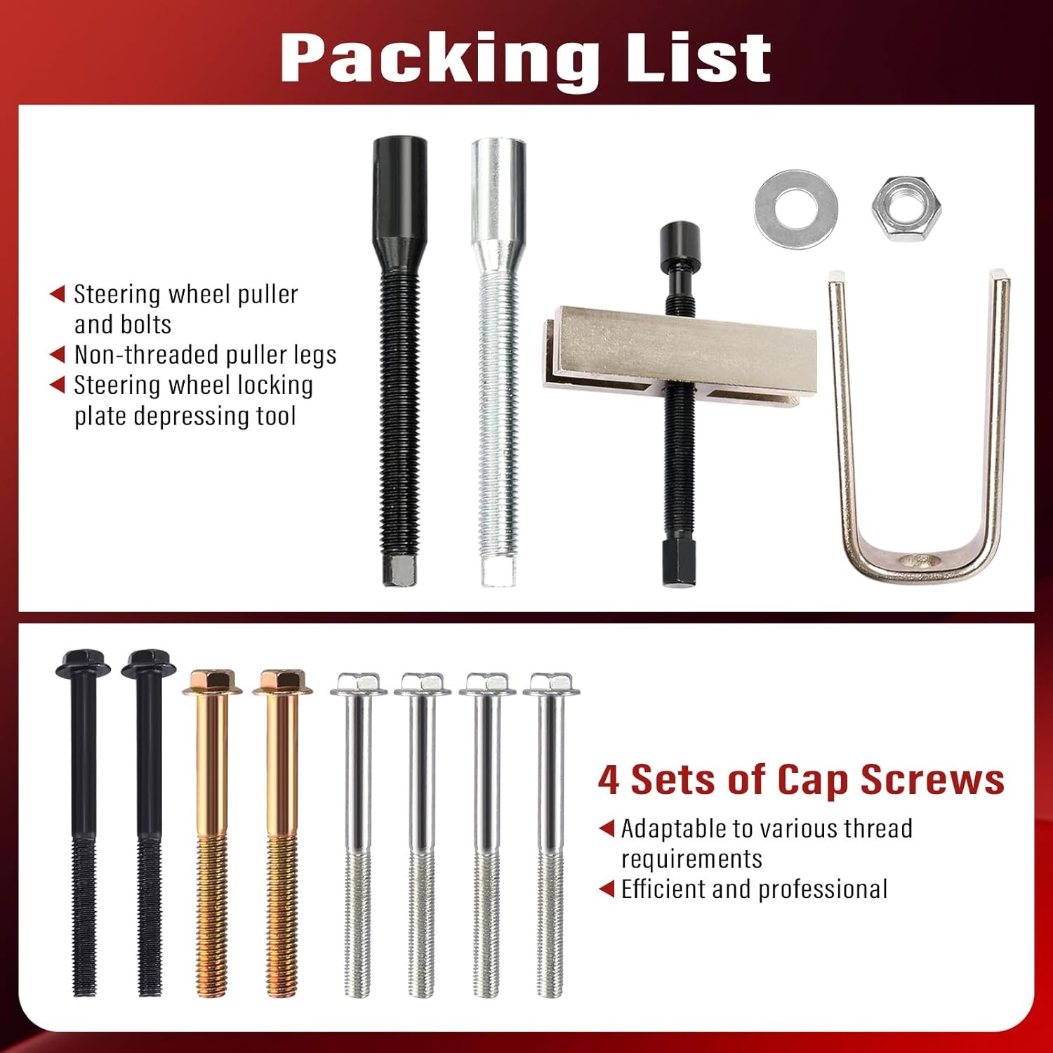 8MILELAKE Steering Wheel Puller Set Kit Equipment Auto Tools Parts Accessories
