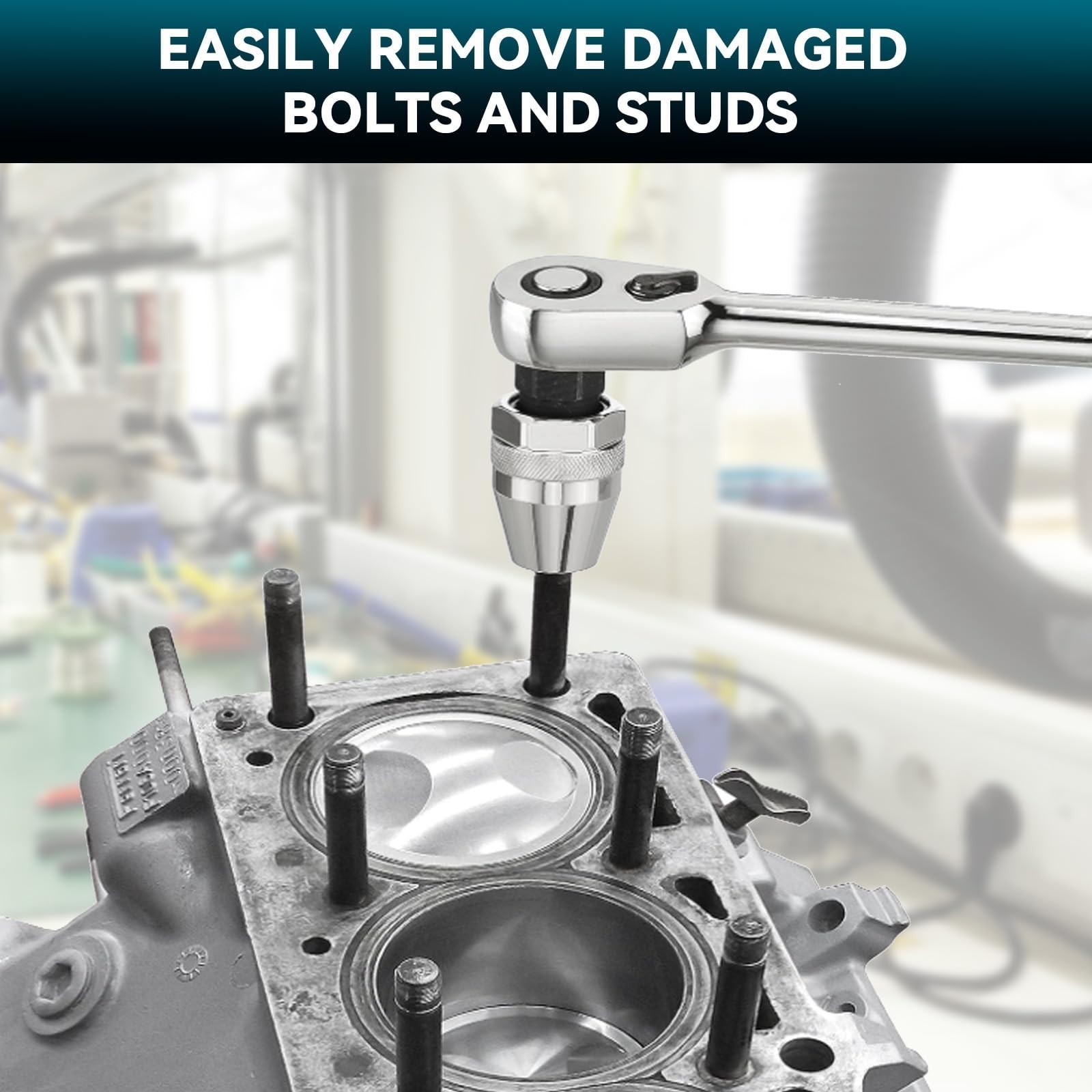 Damaged Bolt & Stud Extractor Tool 1/4″ to 1/2″ (6-12mm) – 3/8″ Drive Remover